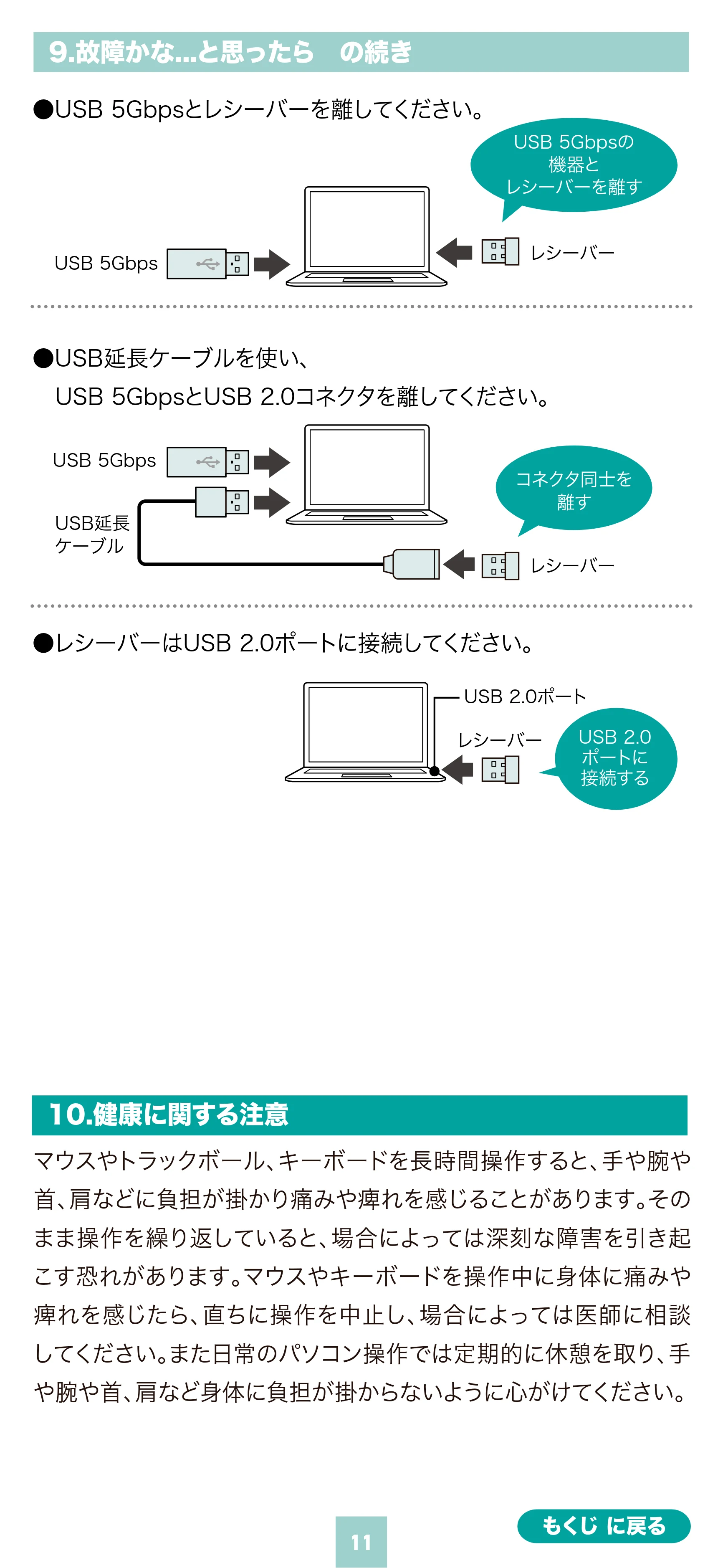サンワサプライ 400-MAWS222BK / 400-MAWS222BL / 400-MAWS222R 取扱説明書 — 原本ページ — 11ページ