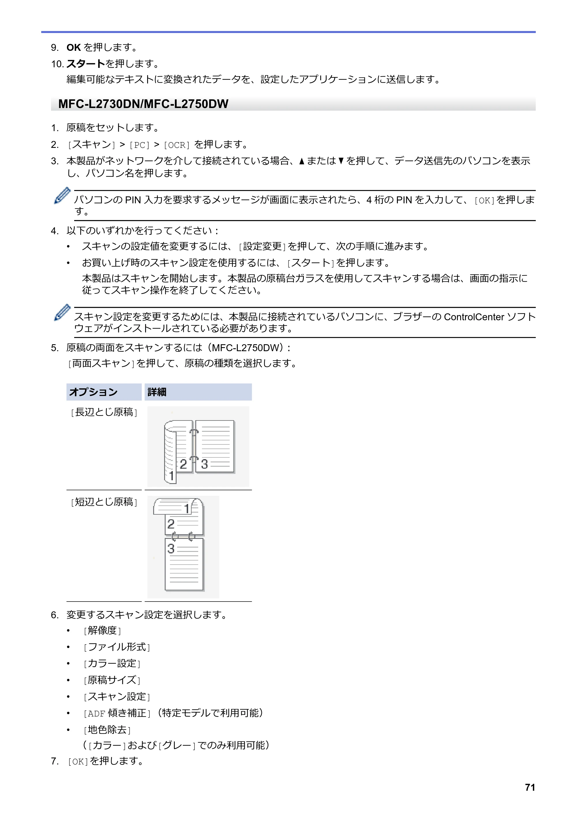 ブラザー DCP-L2535D / DCP-L2550DW / FAX-L2710DN オンラインユーザーズガイド — 原本ページ — 78ページ