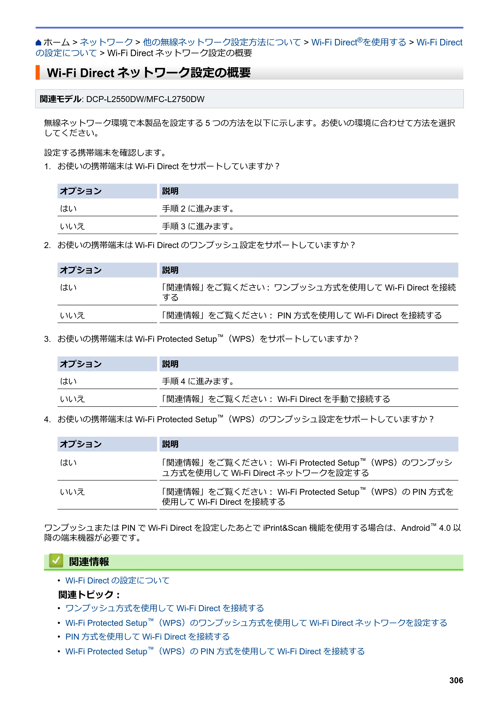 ブラザー DCP-L2535D / DCP-L2550DW / FAX-L2710DN オンラインユーザーズガイド — Wi-Fi Directネットワーク設定の概要 — 原本ページ — 313ページ
