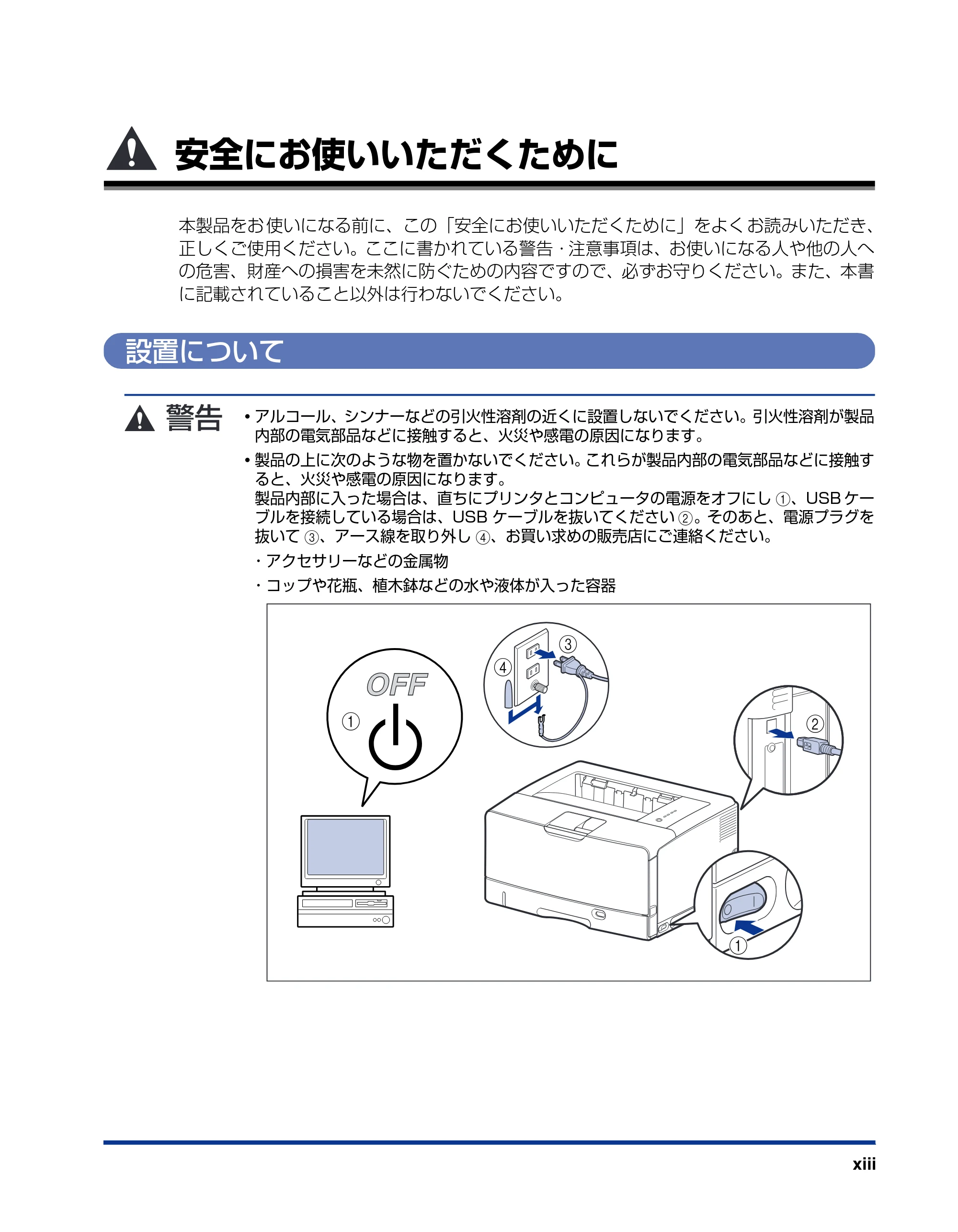 キヤノン LBP3500 ユーザーズガイド 2012年12月6日更新（PDF：14.9MB） — 安全にお使いいただくために — 原本ページ — 15ページ