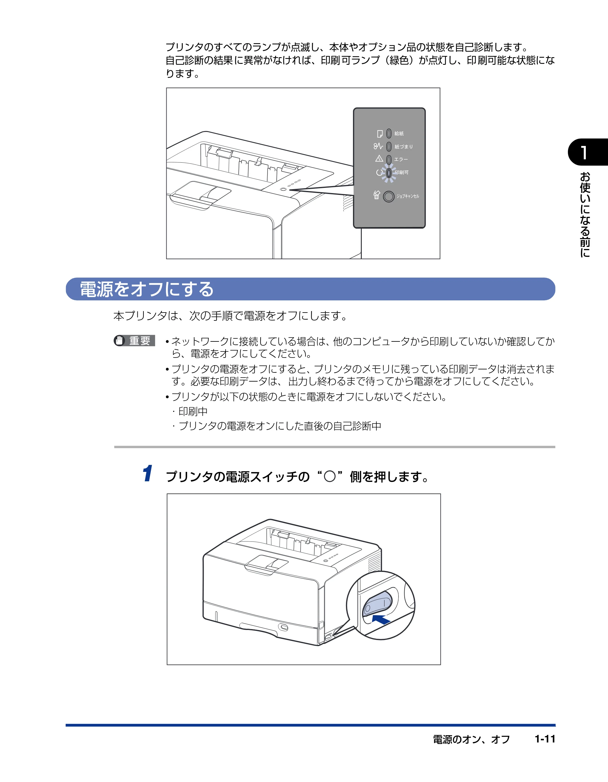 キヤノン LBP3500 ユーザーズガイド 2012年12月6日更新（PDF：14.9MB） — 電源をオフにする — 原本ページ — 31ページ