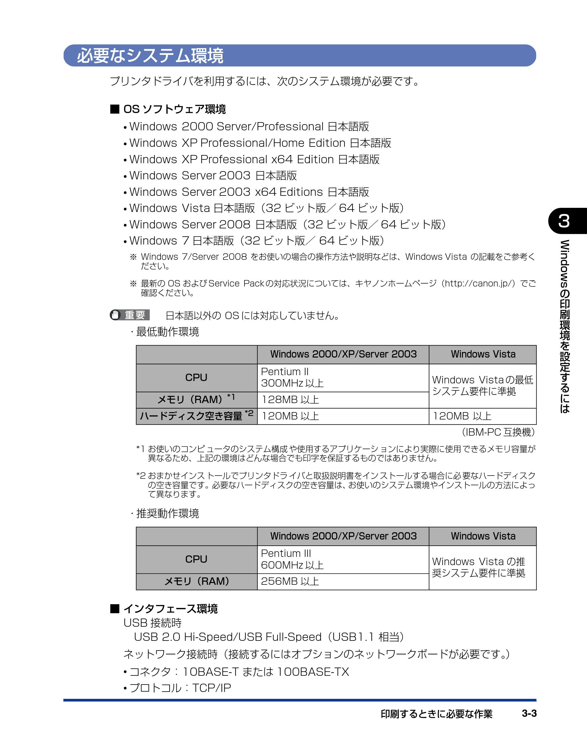 キヤノン LBP3500 ユーザーズガイド 2012年12月6日更新（PDF：14.9MB） — 必要なシステム環境 — 原本ページ — 125ページ