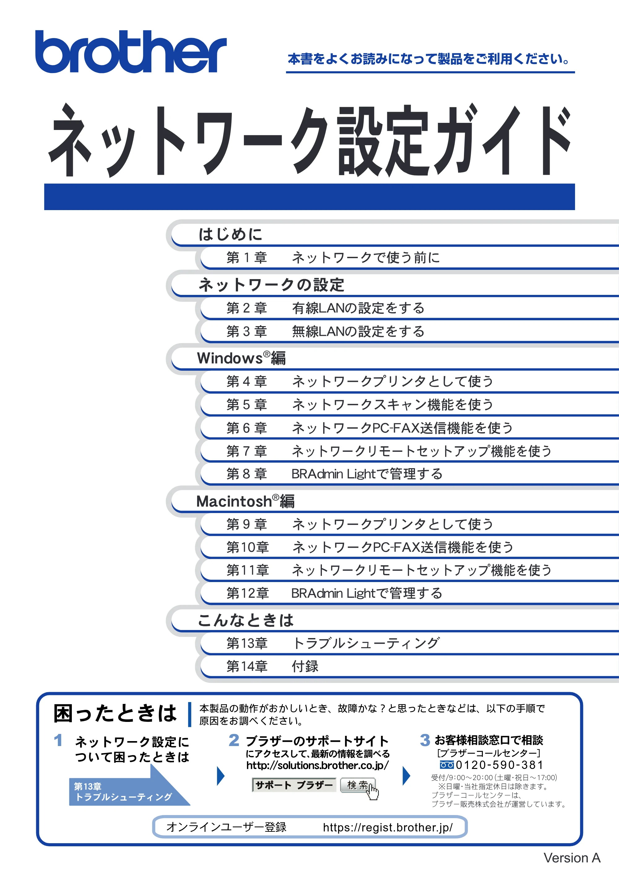ブラザー DCP-770CN / MFC-480CN / MFC-870CDN / MFC-870CDWN ネットワーク取扱説明書 — ネットワーク設定ガイド — 原本ページ — 1ページ