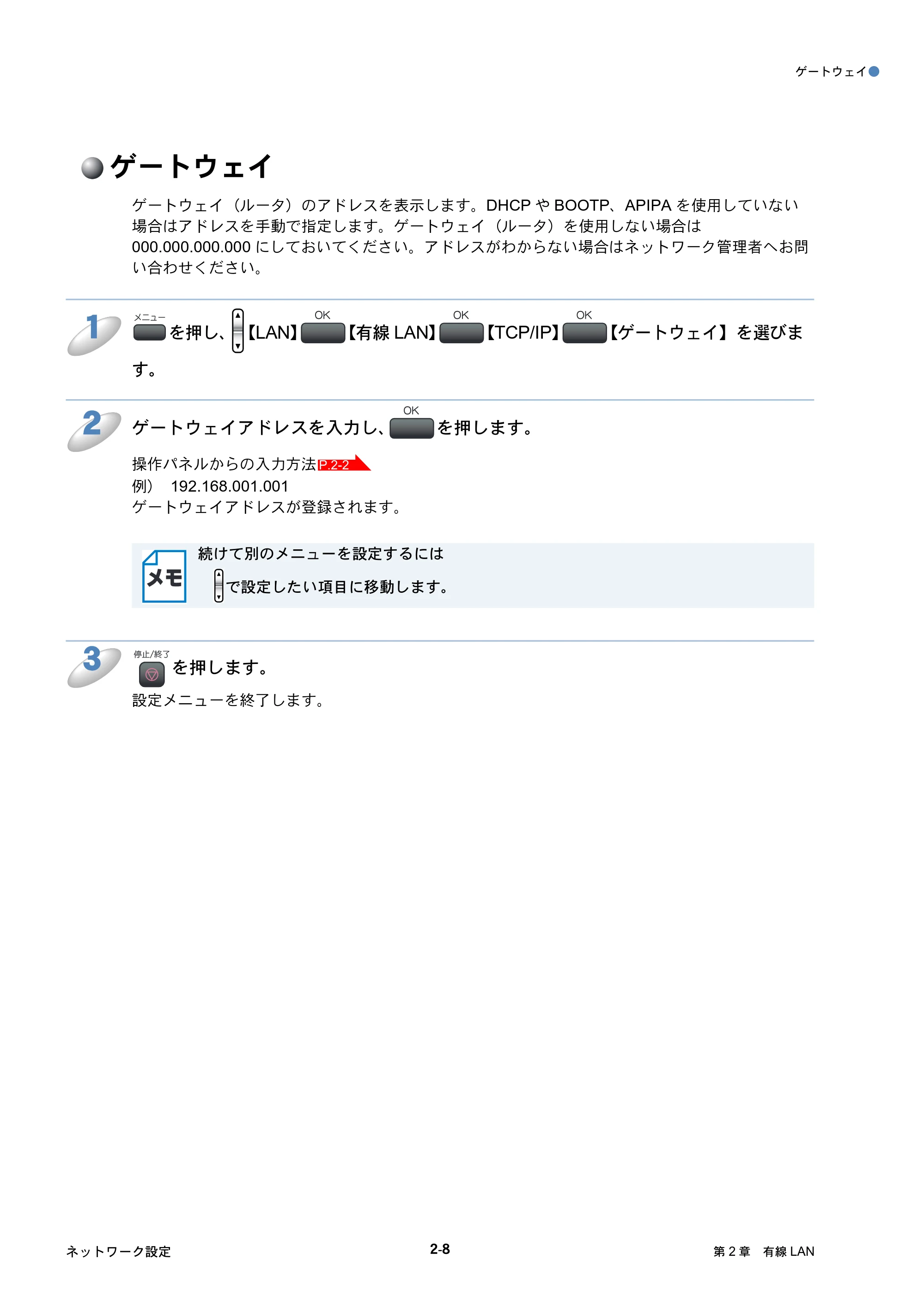 ブラザー DCP-770CN / MFC-480CN / MFC-870CDN / MFC-870CDWN ネットワーク取扱説明書 — ゲートウェイ — 原本ページ — 28ページ
