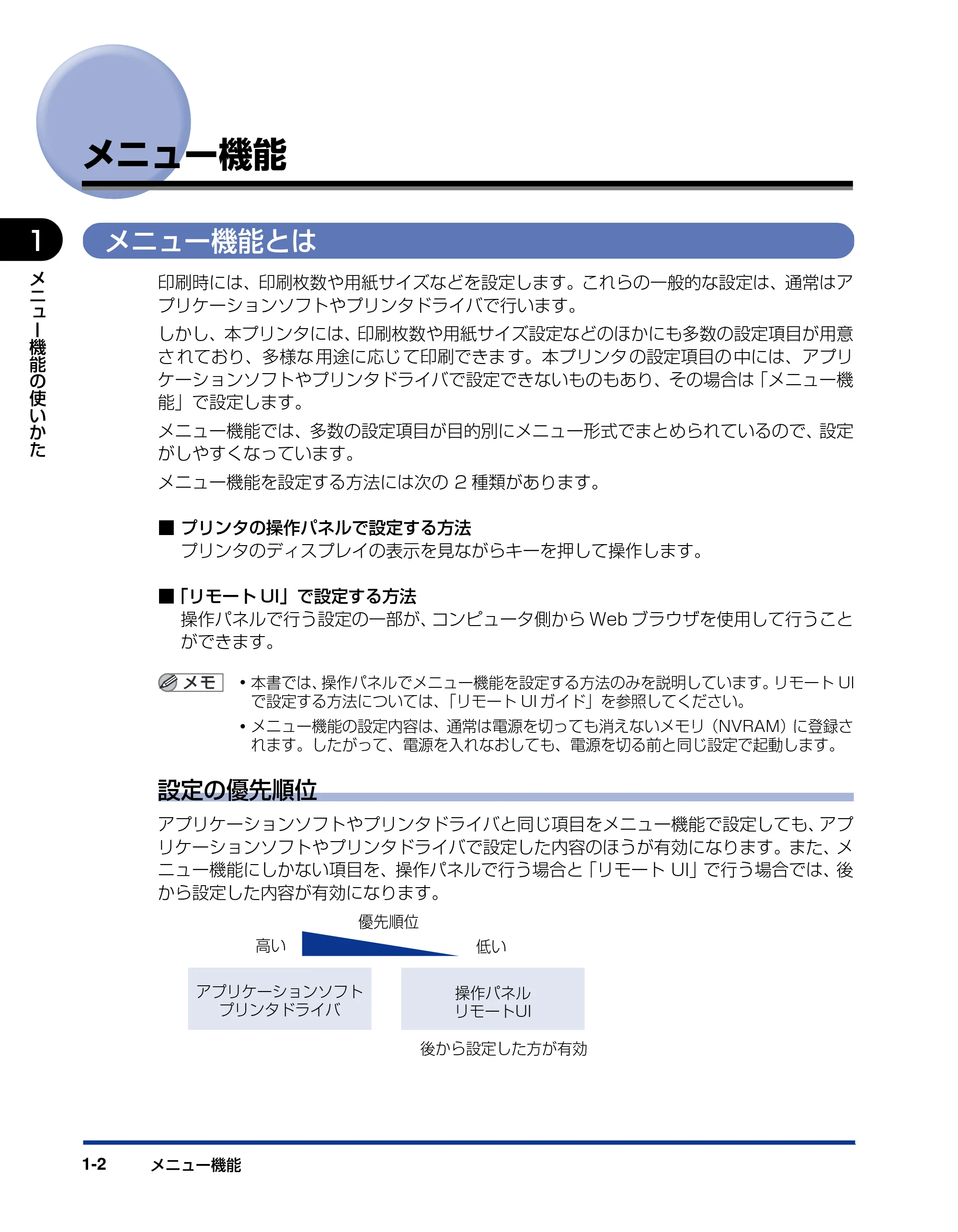 キヤノン LBP5910F/5910 LIPS機能ガイド 2009年12月18日掲載 （PDF形式／5.43Mバイト） — メニュー機能 — 原本ページ — 18ページ