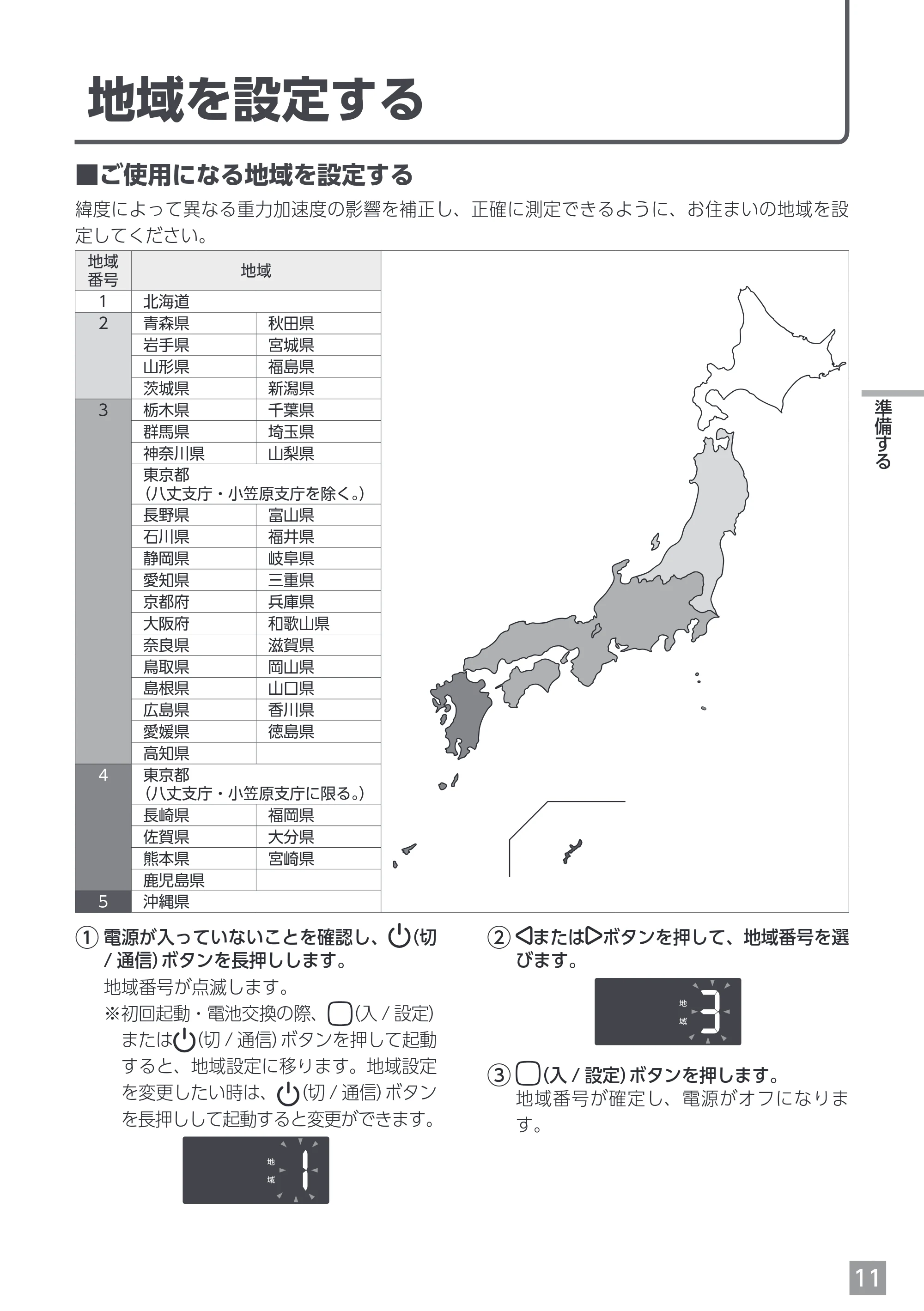 エレコム EFSW02WH 取扱説明書 — 地域を設定する — 原本ページ — 11ページ