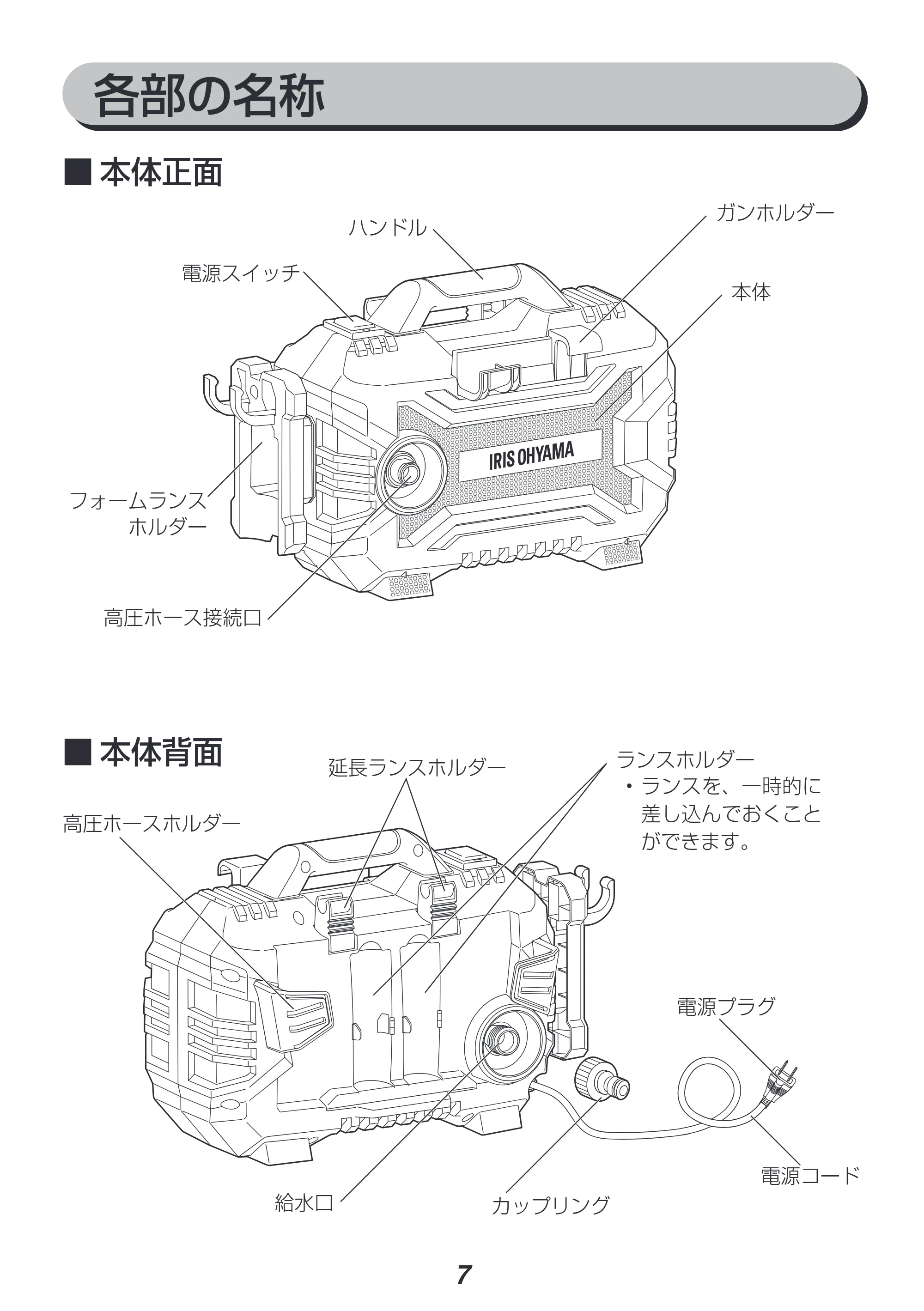 アイリスオーヤマ FBN-502 取扱説明書 — 原本ページ — 7ページ
