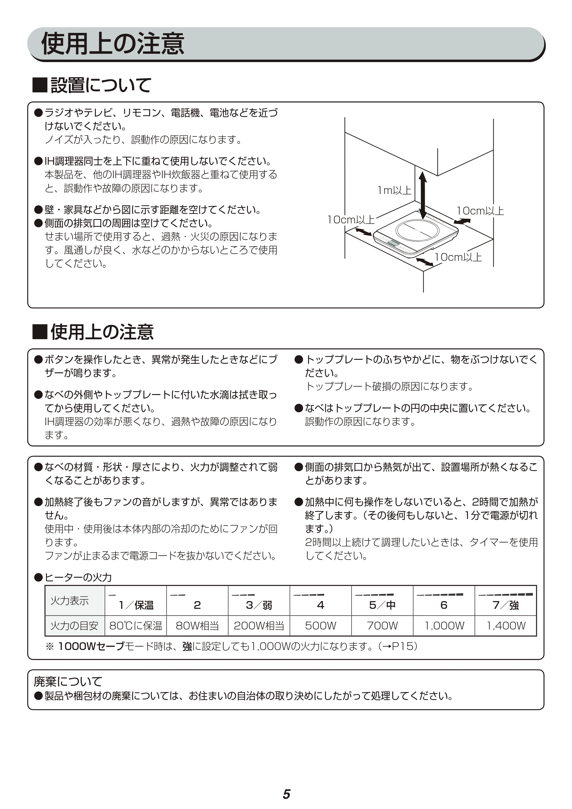 アイリスオーヤマ IHC-TM141 取扱説明書 — 原本ページ — 5ページ