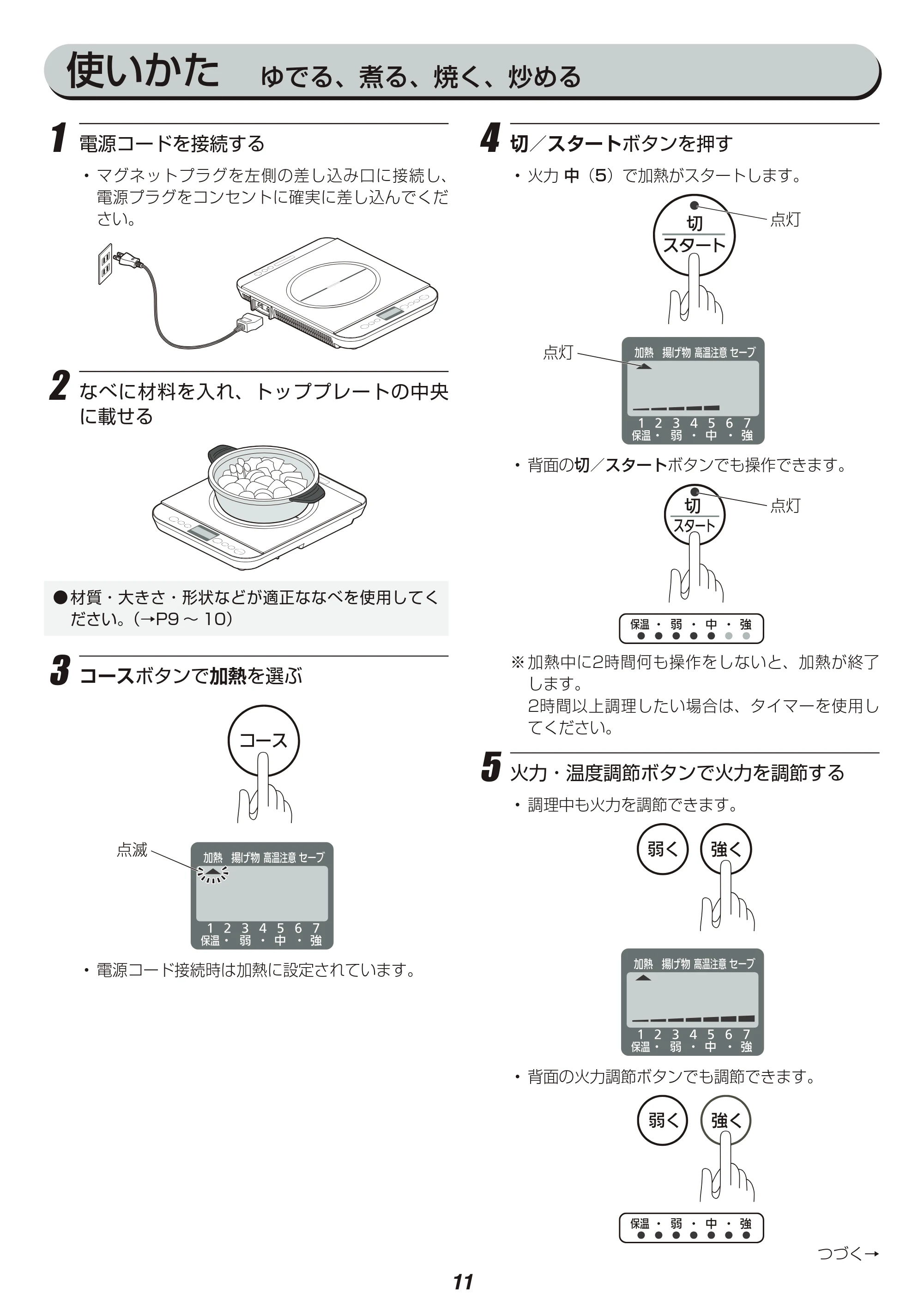 アイリスオーヤマ IHC-TM141 取扱説明書 — 原本ページ — 11ページ