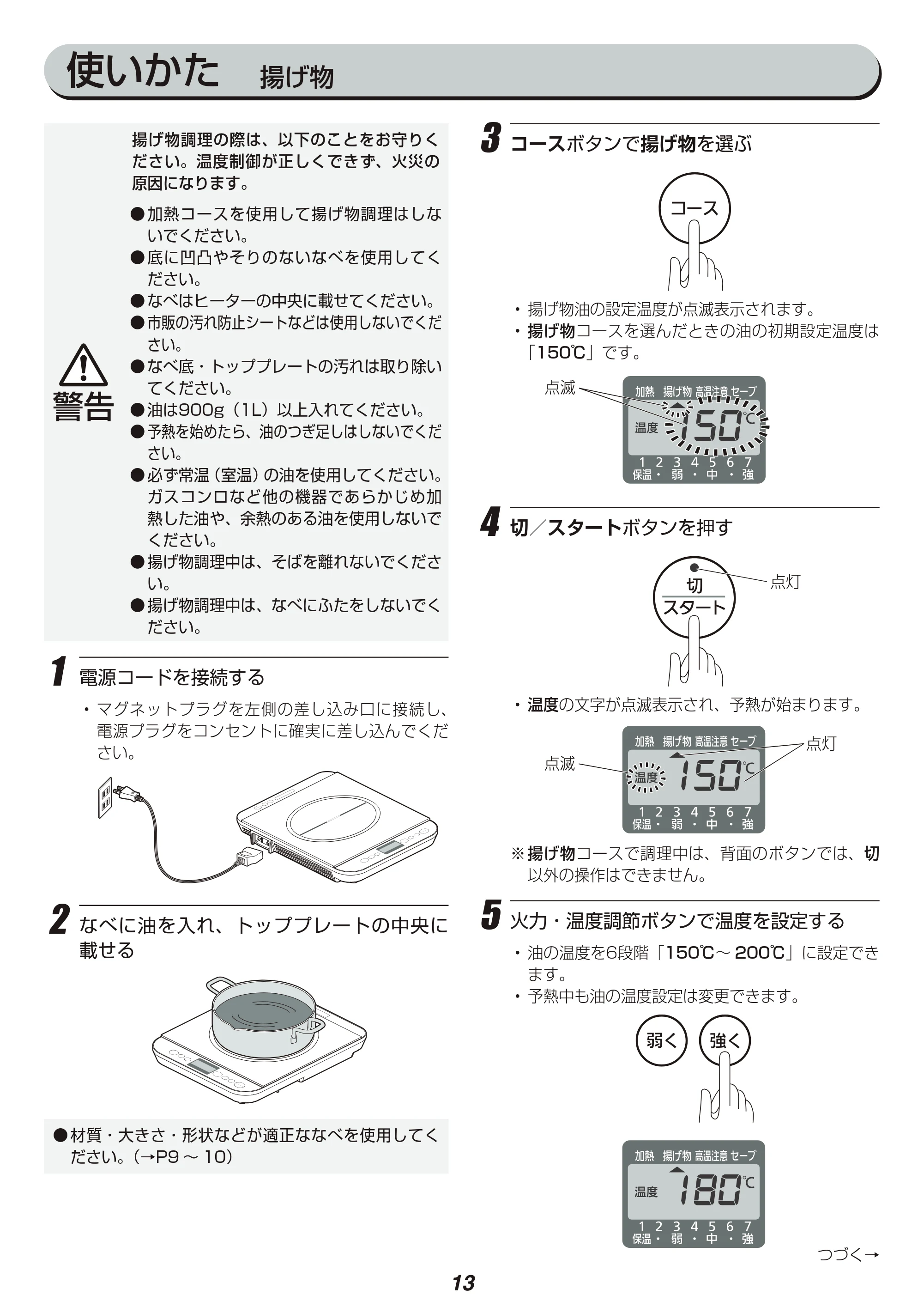 アイリスオーヤマ IHC-TM141 取扱説明書 — 原本ページ — 13ページ