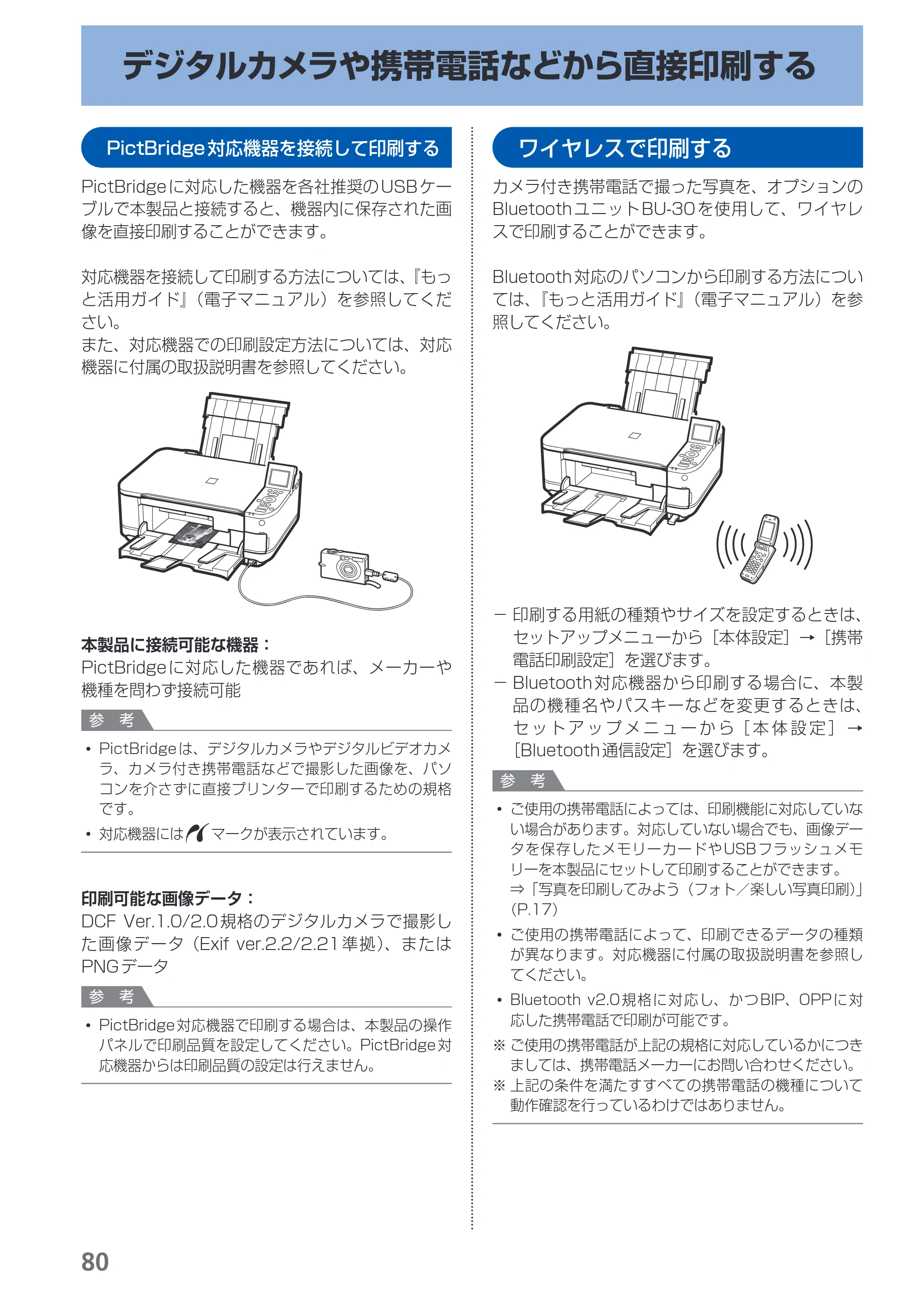 キヤノン PIXUS MG5130 らくらく操作ガイド （PDF形式／23.35Mバイト） — デジタルカメラや携帯電話などから直接印刷する — 原本ページ — 82ページ