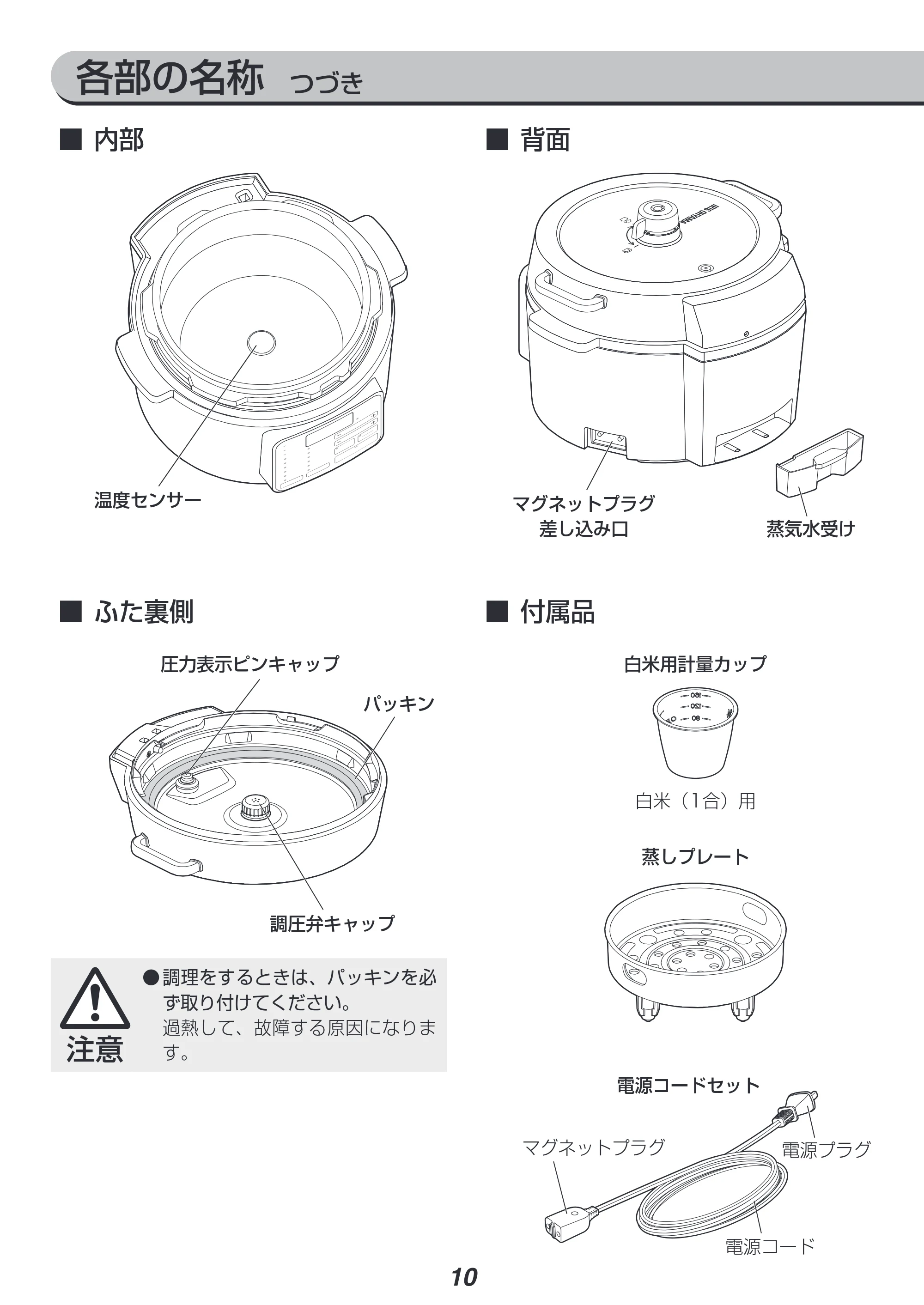 アイリスオーヤマ PC-MA3 取扱説明書 — 原本ページ — 10ページ