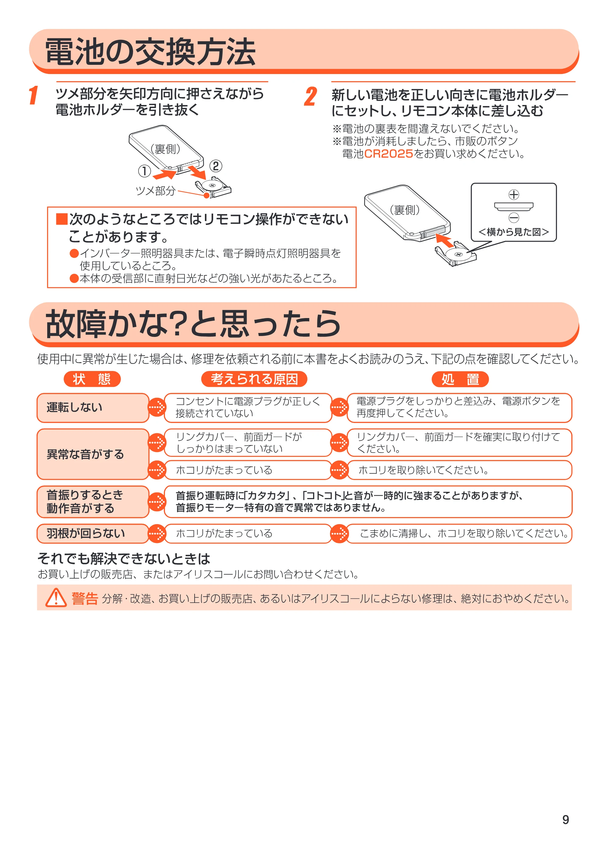 アイリスオーヤマ ENC-15KR 取扱説明書 — 09 — 原本ページ — 9ページ