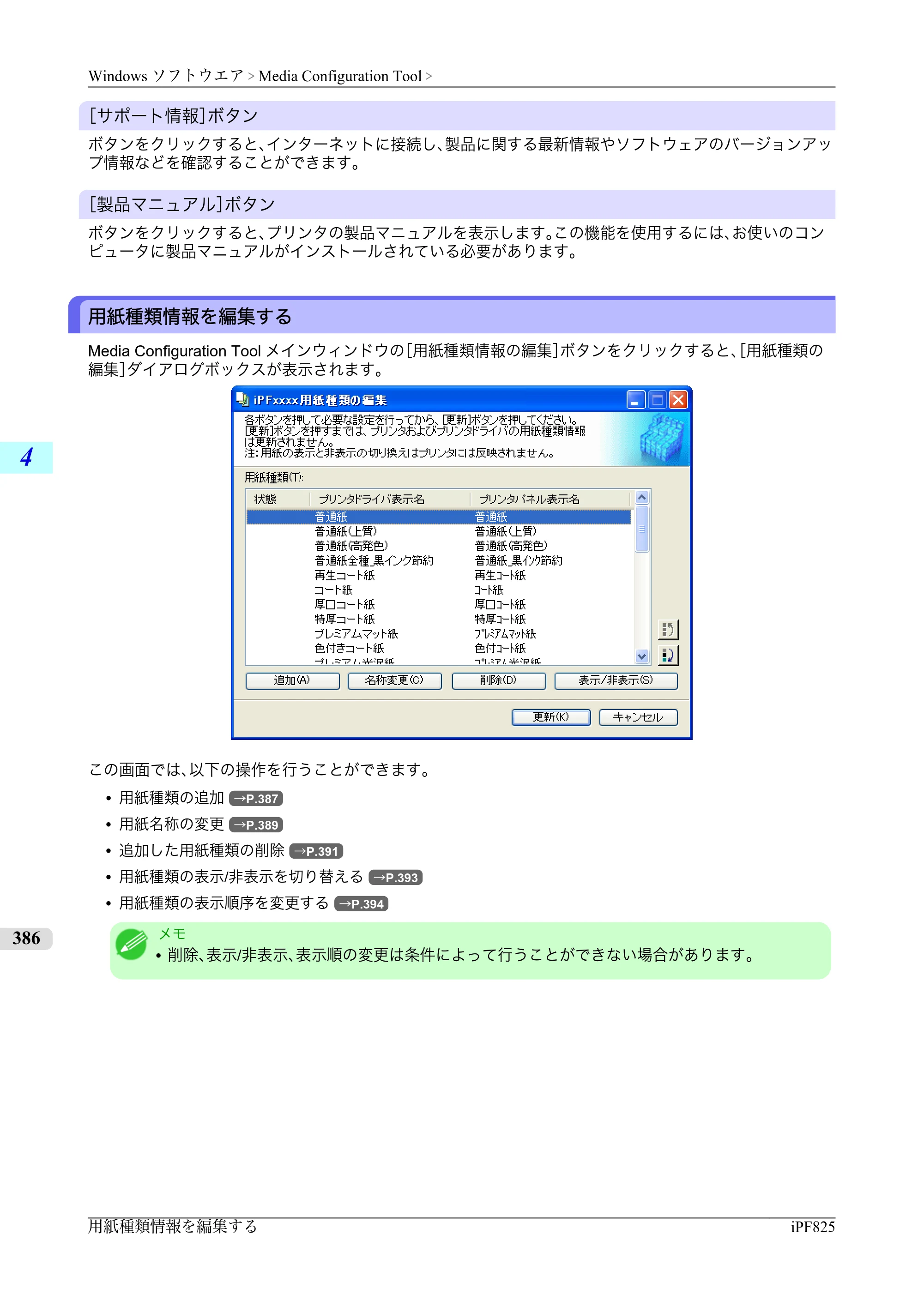 キヤノン iPF815/825 ユーザーズマニュアル （iPF825用） （PDF形式／40.63Mバイト） — 原本ページ — 402ページ