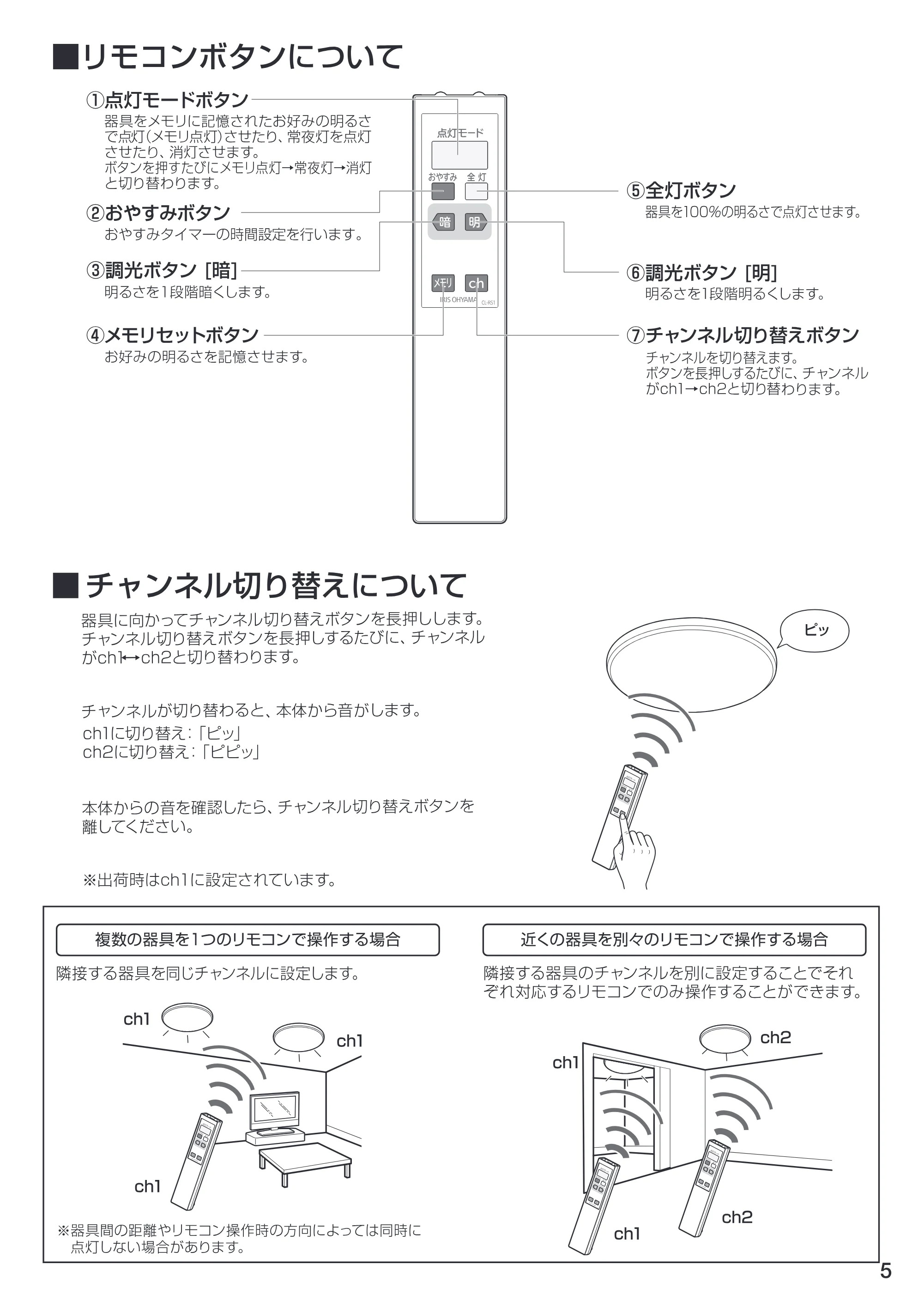 アイリスオーヤマ CL8D-ALE 取扱説明書 — P05 — 原本ページ — 5ページ