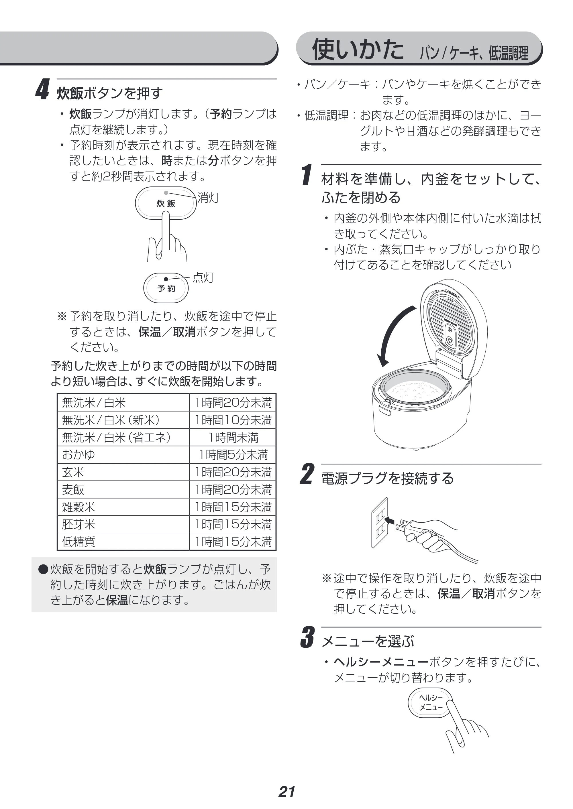 アイリスオーヤマ RC-IL50-HA 取扱説明書 — 原本ページ — 21ページ