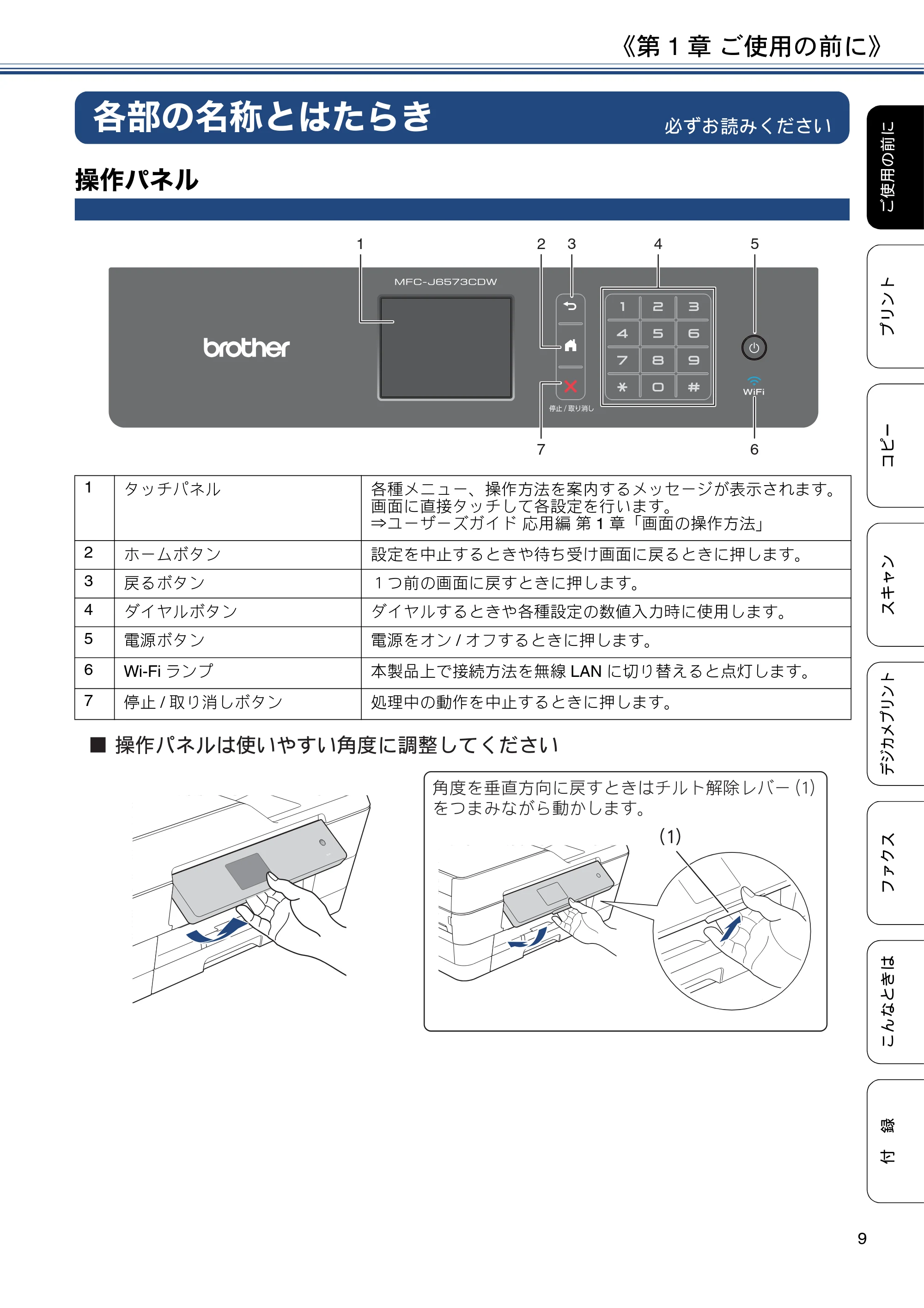 ブラザー MFC-J6573CDW ユーザーズガイド ~基本編~ — 第1章 ご使用の前に — 原本ページ — 9ページ