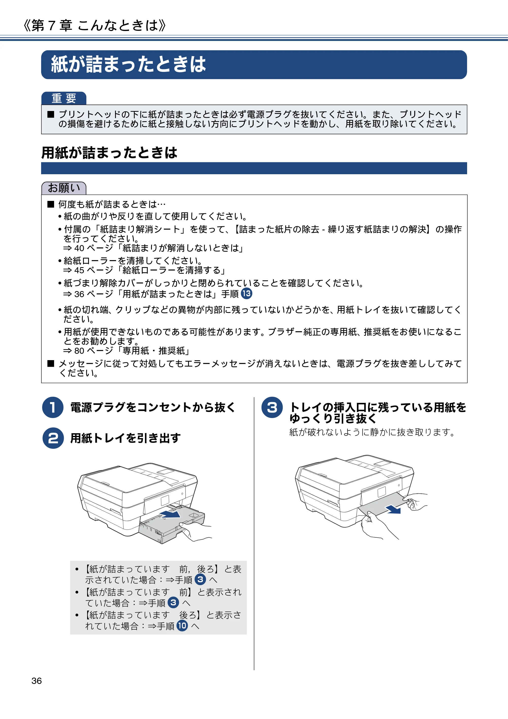 ブラザー MFC-J6573CDW ユーザーズガイド ~基本編~ — 第7章 こんなときは — 原本ページ — 36ページ