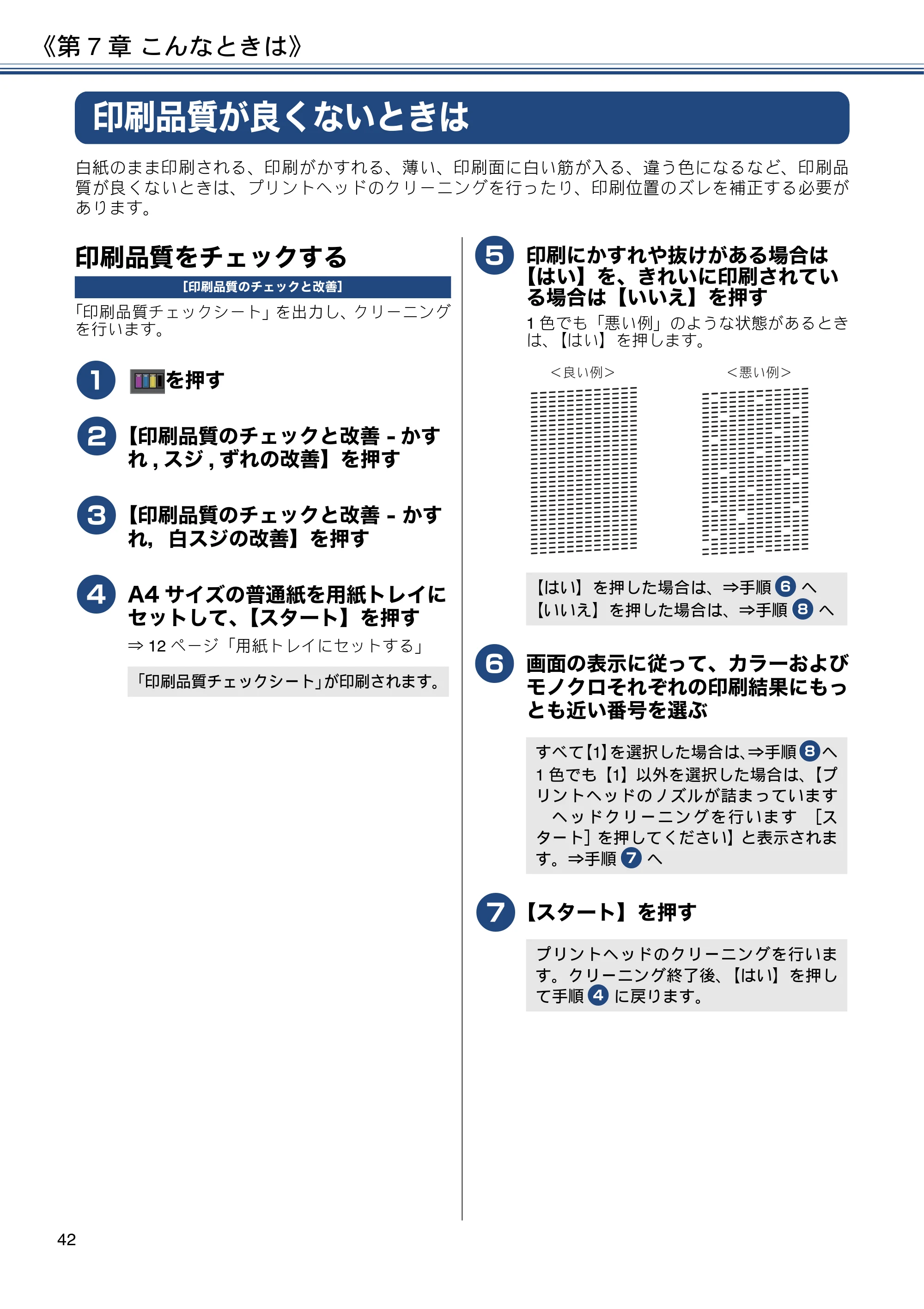 ブラザー MFC-J6573CDW ユーザーズガイド ~基本編~ — 印刷品質が良くないときは — 原本ページ — 42ページ