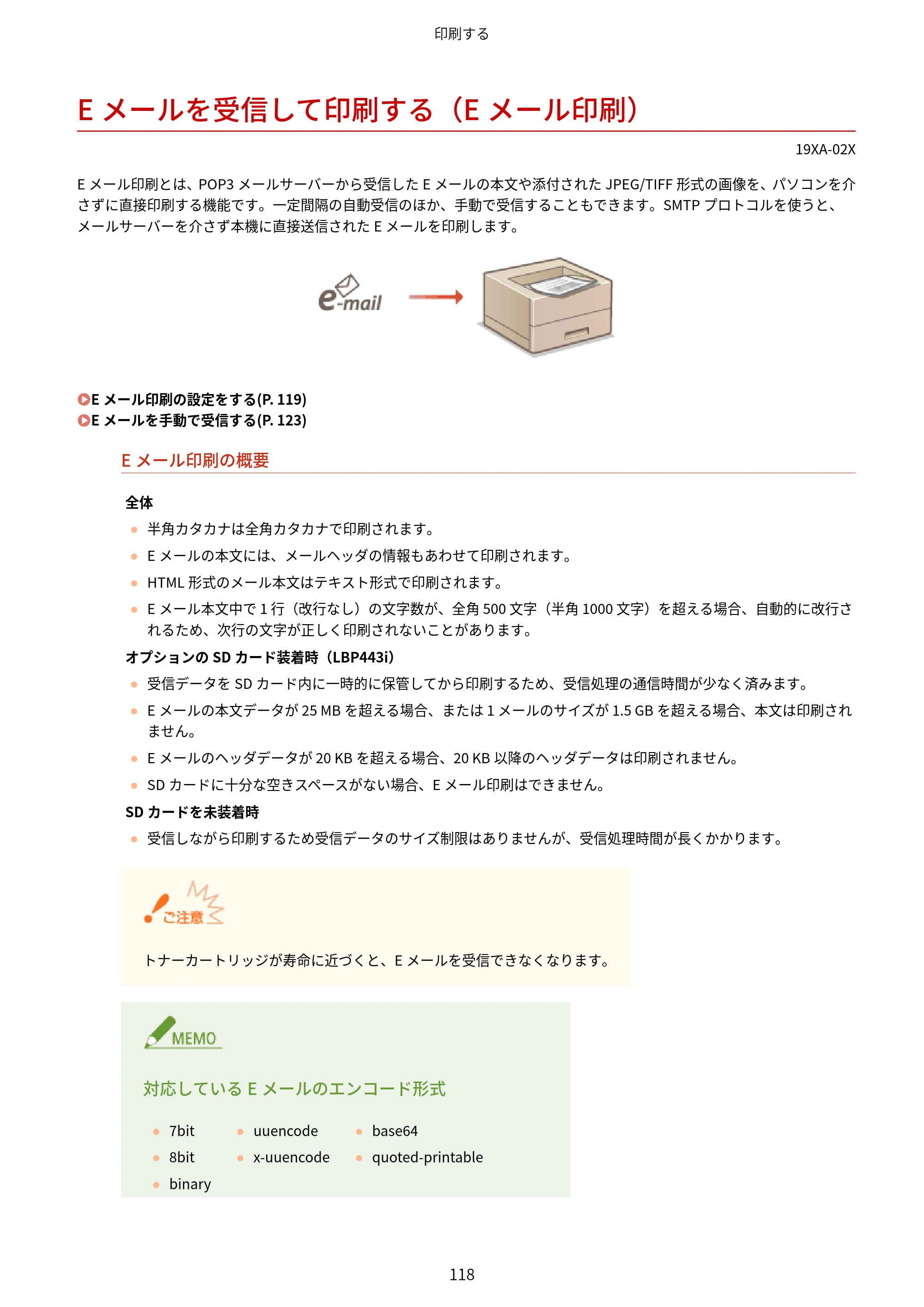 キヤノン LBP443i/LBP442/LBP441/LBP441e ユーザーズガイド 2020年3月26日掲載（PDF：8.04MB） — Eメールを受信して印刷する（Eメール印刷） — 原本ページ — 124ページ