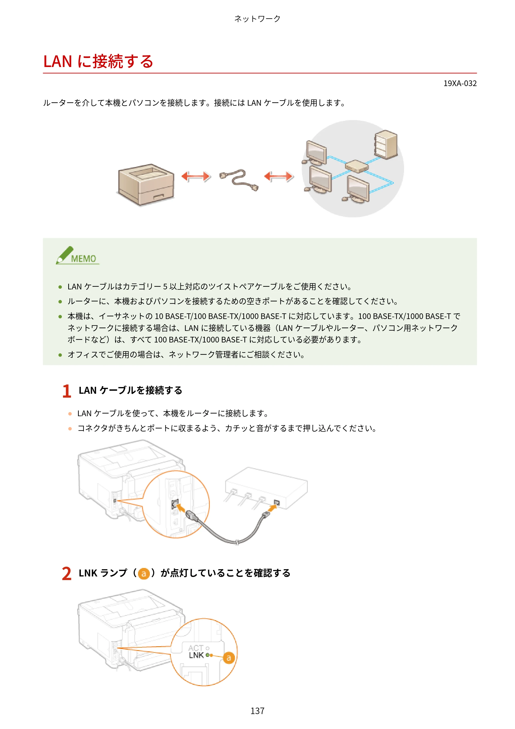 キヤノン LBP443i/LBP442/LBP441/LBP441e ユーザーズガイド 2020年3月26日掲載（PDF：8.04MB） — LANに接続する — 原本ページ — 143ページ