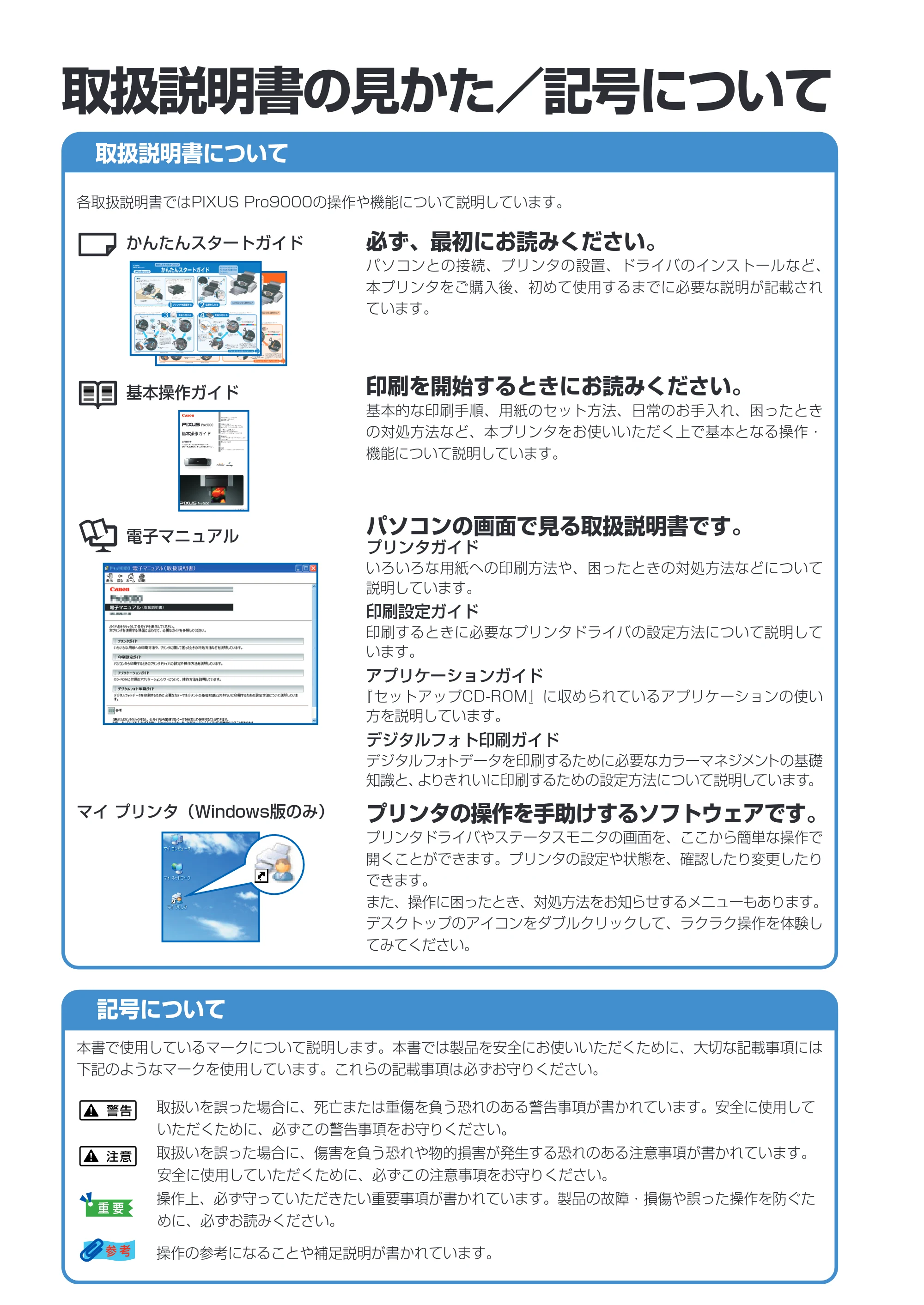 キヤノン PIXUS Pro9000 基本操作ガイド （PDF形式／8.15Mバイト） — 原本ページ — 2ページ