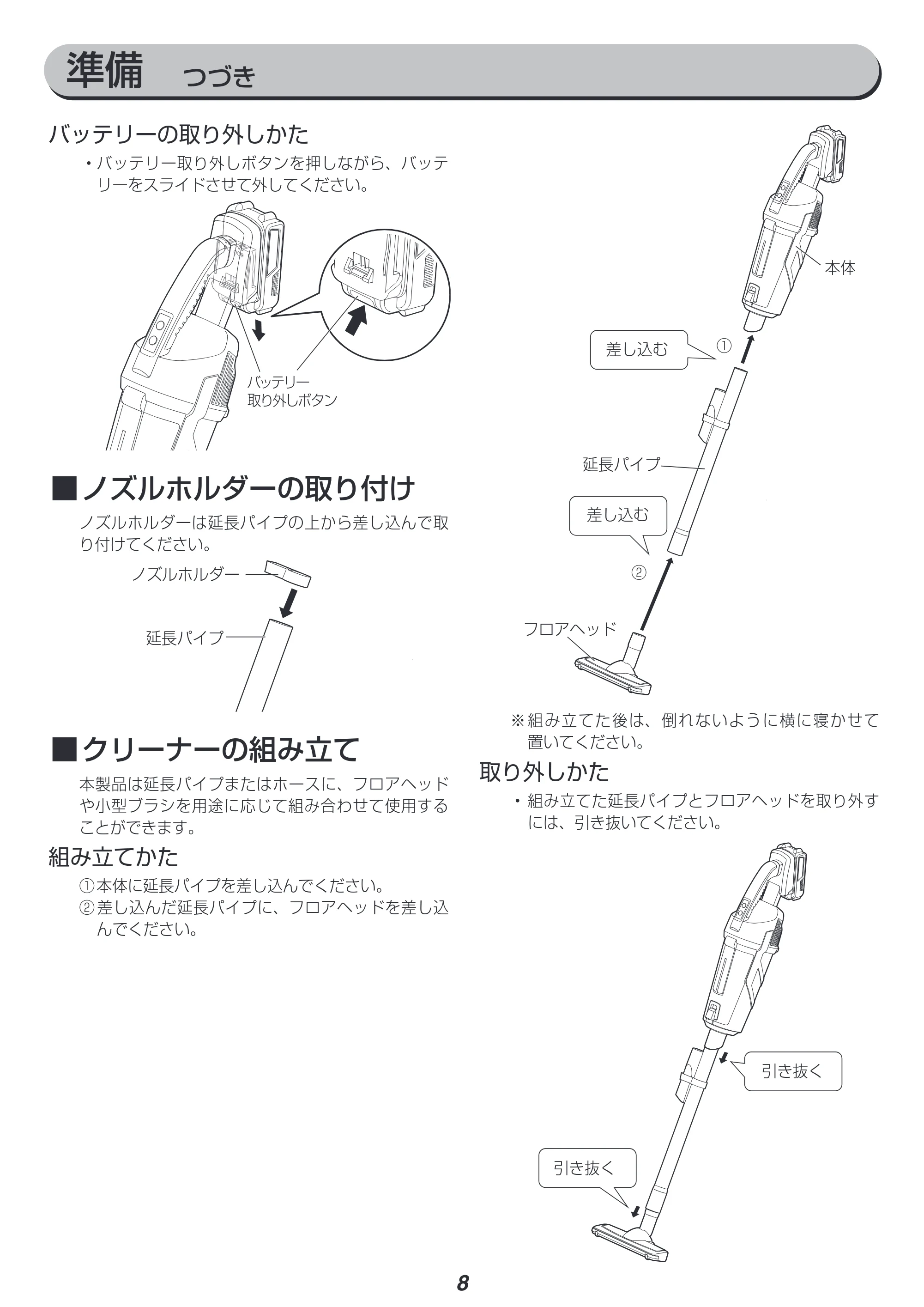 アイリスオーヤマ JCL18 取扱説明書 — 原本ページ — 8ページ