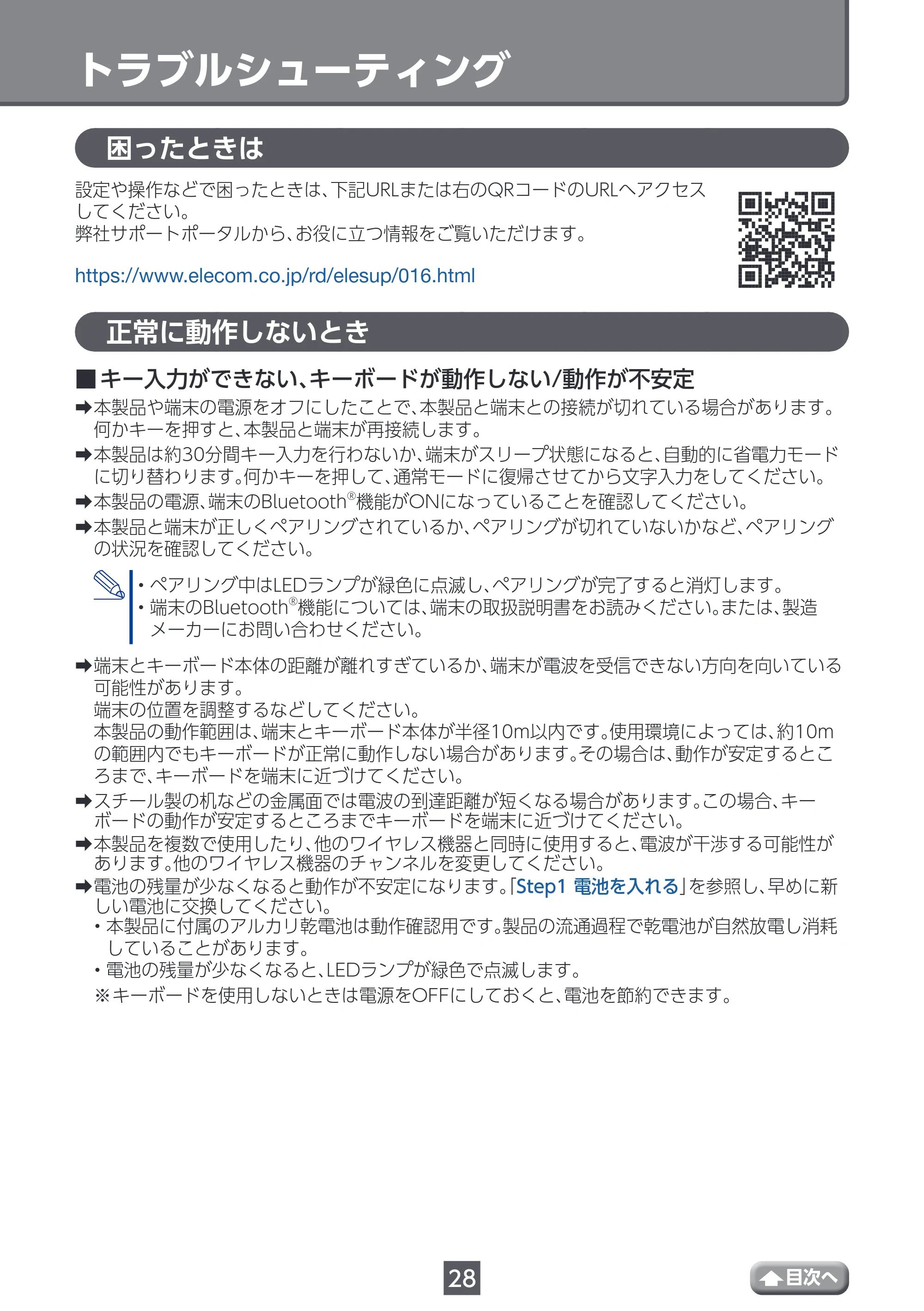 エレコム TK-FBP102BK / TK-FBP102BK/EC / TK-FBP102BU ユーザーズマニュアル — トラブルシューティング — 原本ページ — 28ページ