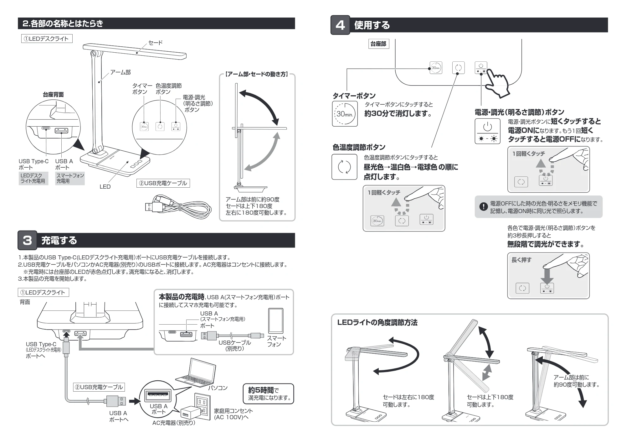 サンワサプライ 800-LED082W 取扱説明書 — 原本ページ — 2ページ