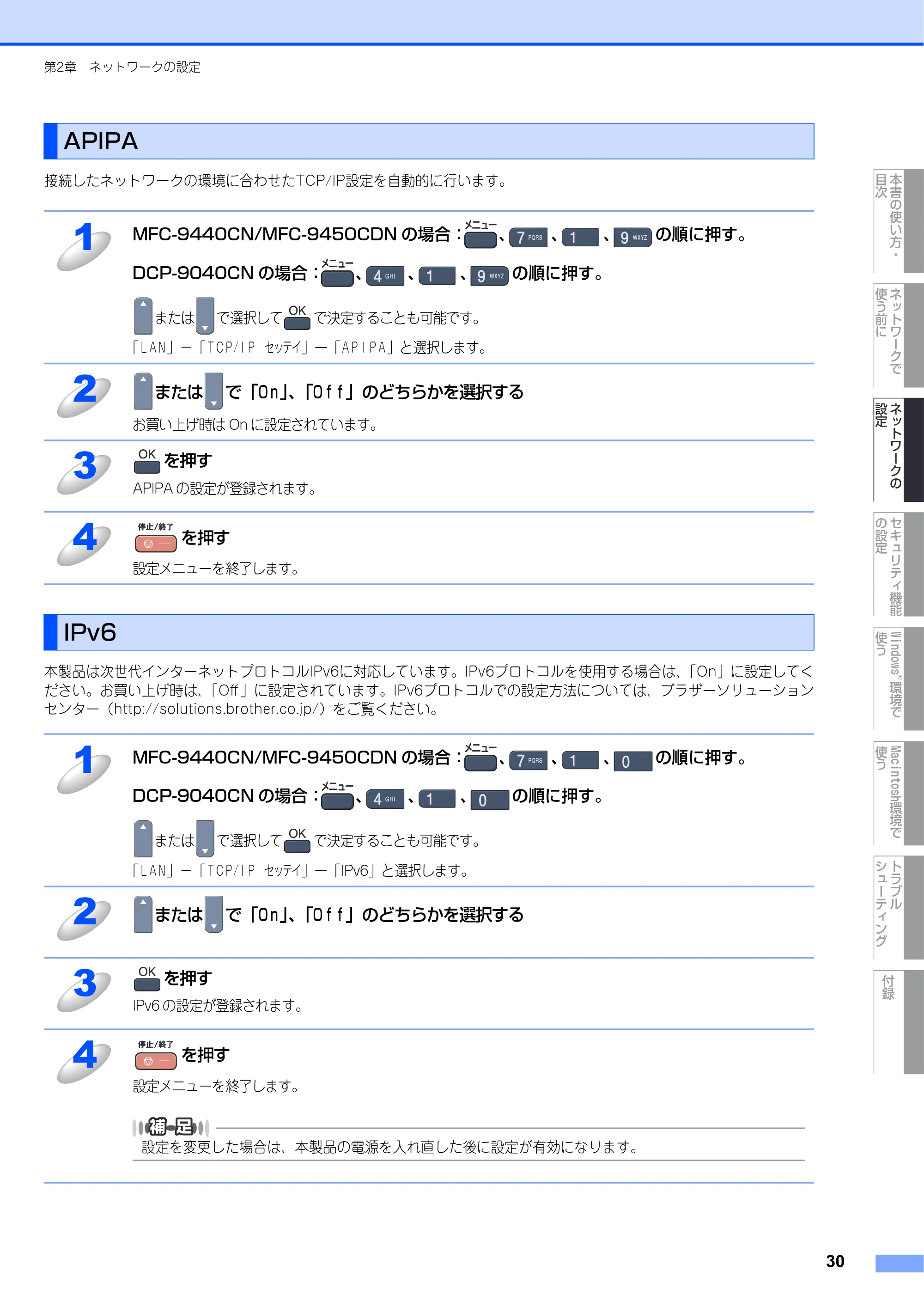 ブラザー DCP-9040CN / MFC-9440CN / MFC-9450CDN ネットワーク取扱説明書 — APIPA — 原本ページ — 31ページ