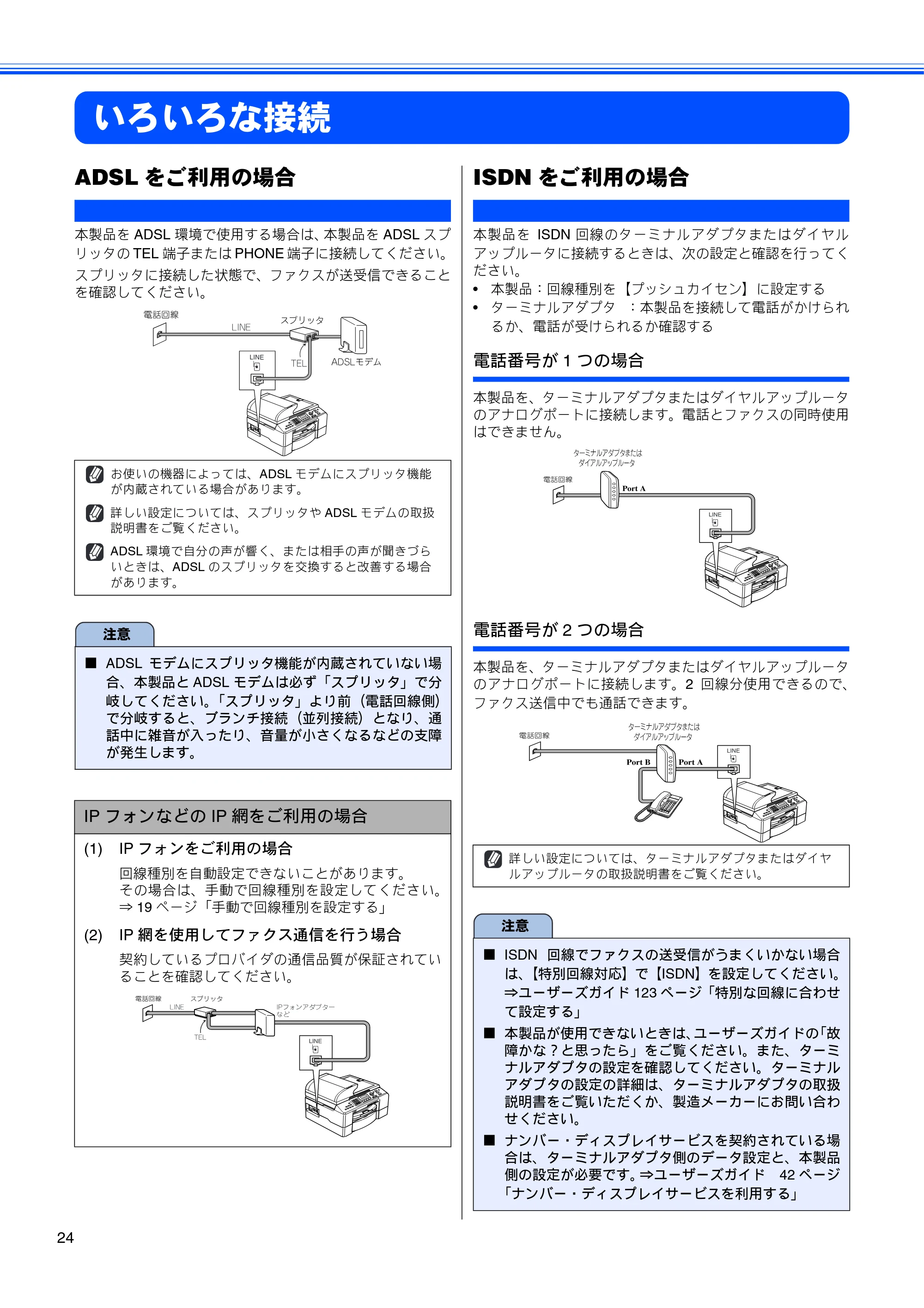 ブラザー MFC-5860CN かんたん設置ガイド — いろいろな接続 — 原本ページ — 26ページ