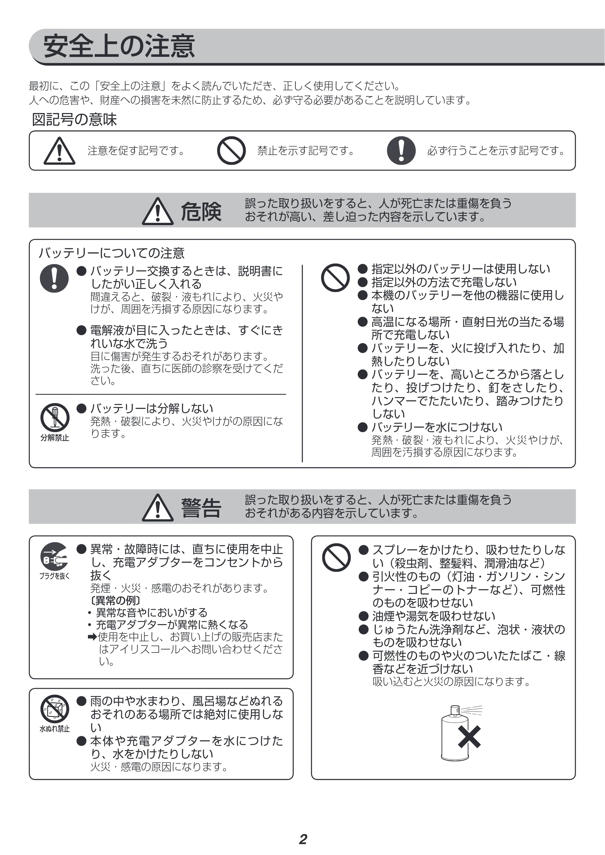 アイリスオーヤマ IC-SLDCP6 取扱説明書 — 原本ページ — 2ページ