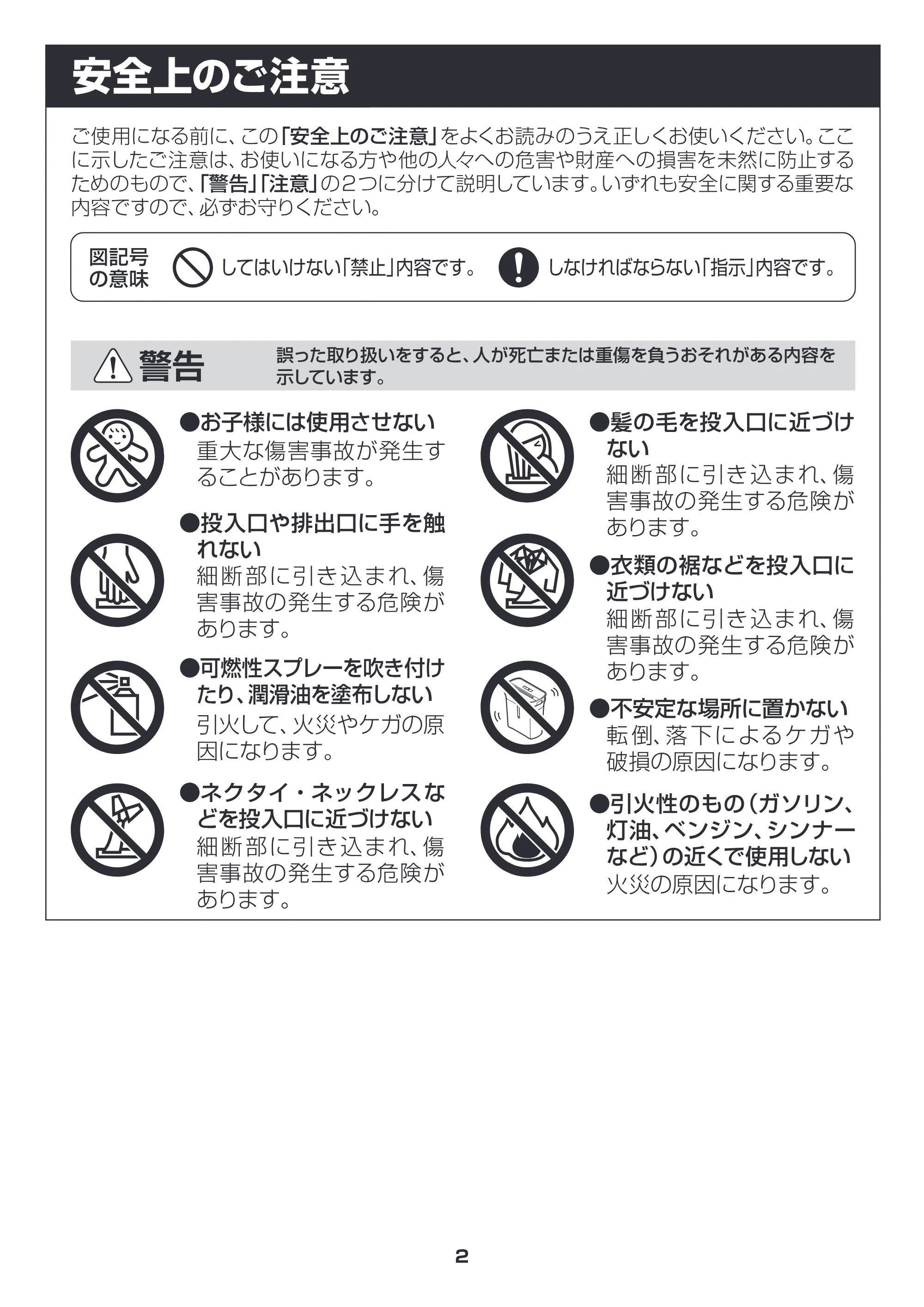 アイリスオーヤマ シュレッダー P5GC 取扱説明書 — 原本ページ — 2ページ