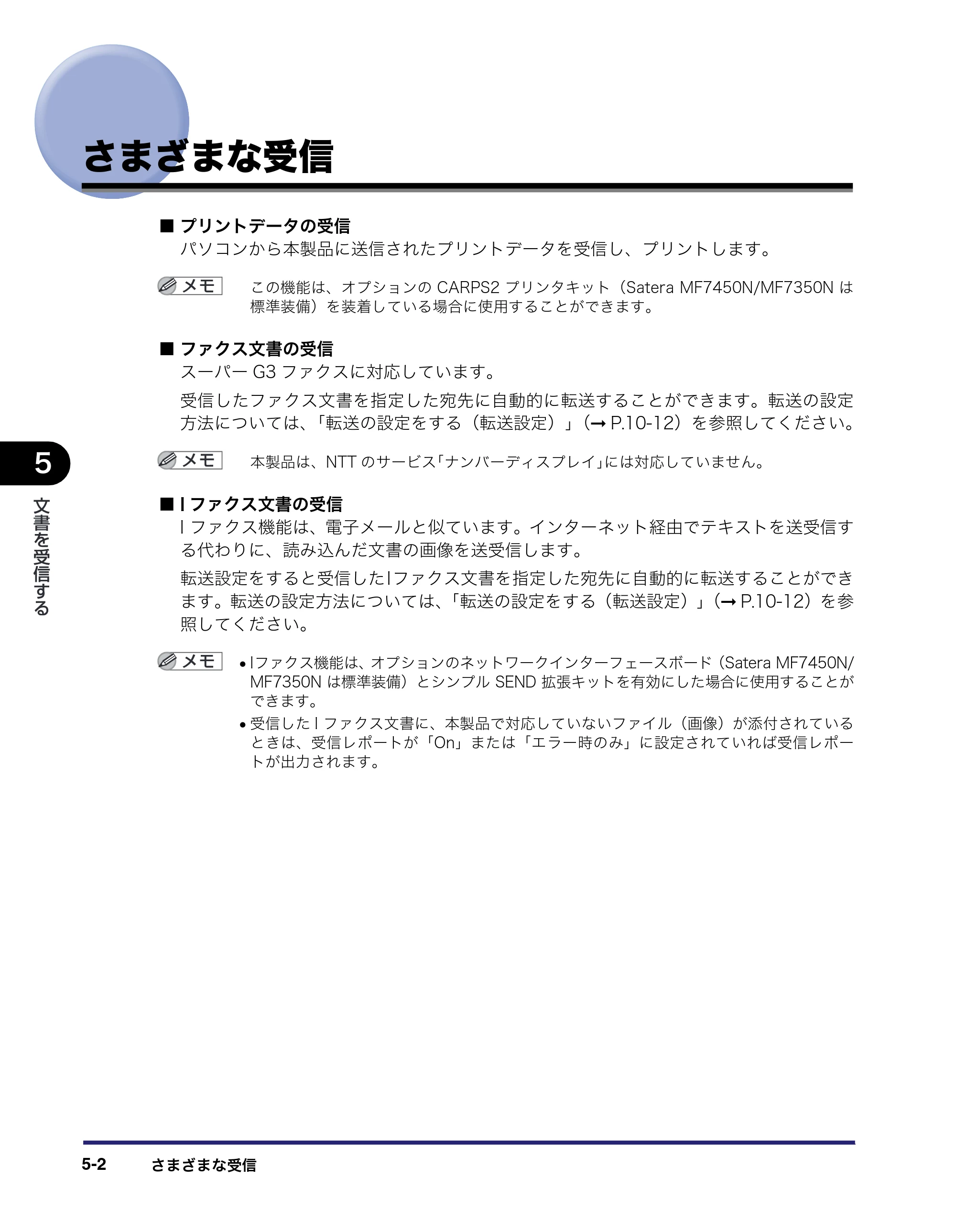 キヤノン MF7450N/MF7350N/MF7330 送信／ファクスガイド （PDF形式／12.34Mバイト） — さまざまな受信 — 原本ページ — 130ページ