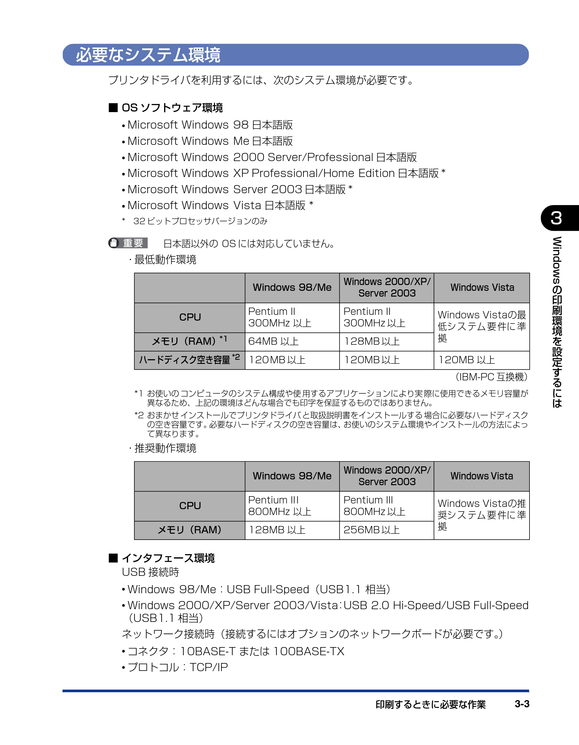 キヤノン LBP5000 ユーザーズガイド 2007年7月9日更新 （PDF形式／13.97Mバイト） — 必要なシステム環境 — 原本ページ — 103ページ