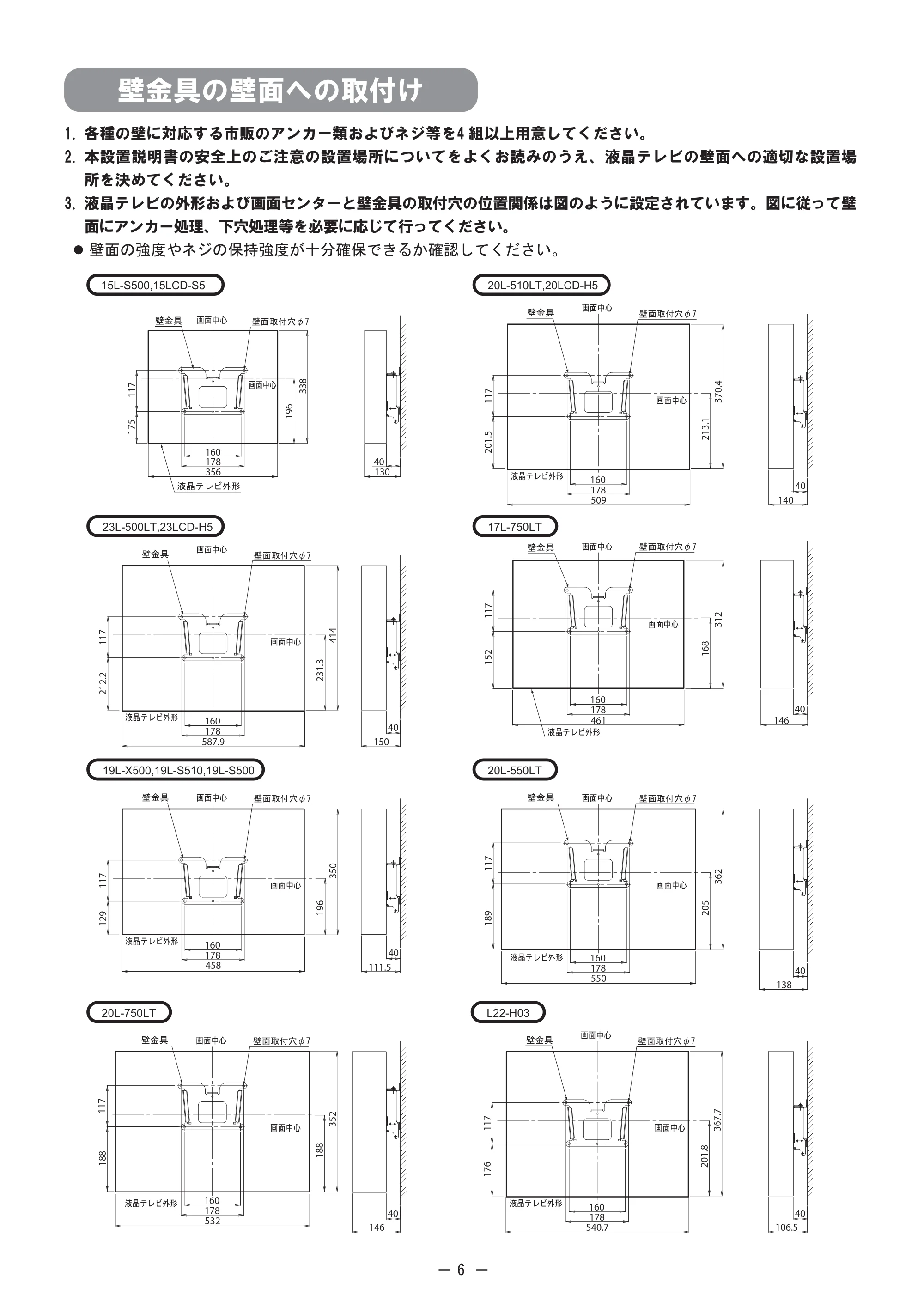 日立 TB-AKF2041 取扱説明書 — 原本ページ — 6ページ