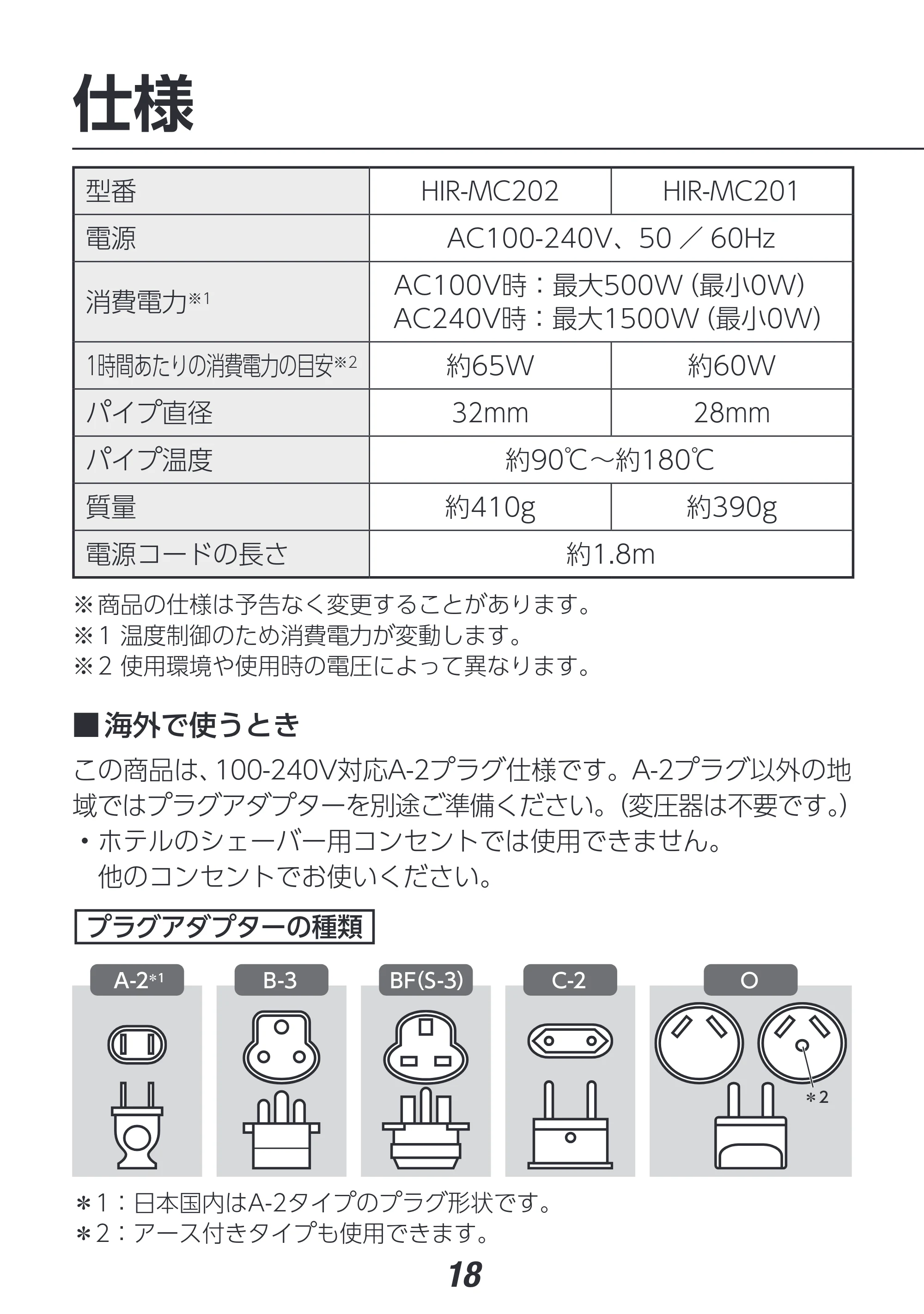 アイリスオーヤマ HIR-MC202 取扱説明書 — 原本ページ — 18ページ