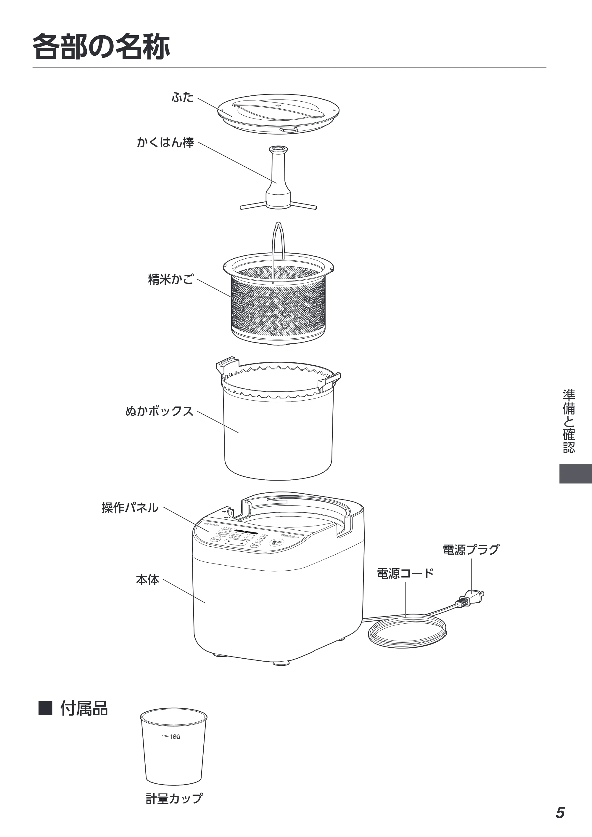 アイリスオーヤマ RCI-C5 取扱説明書 — 原本ページ — 5ページ