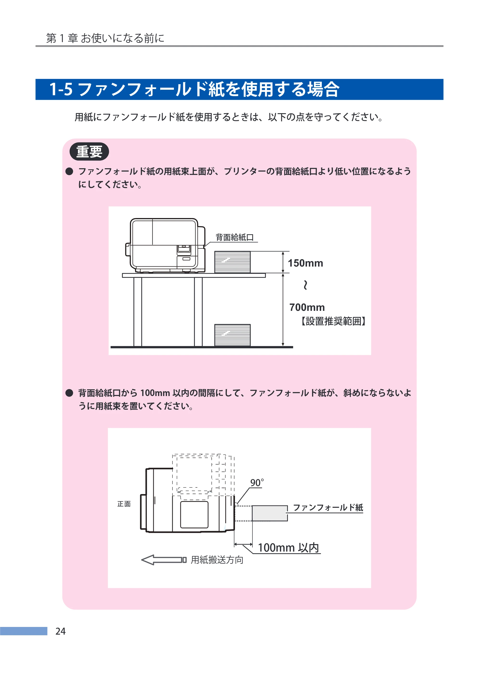 キヤノン LX-P5500/LX-D5500 LX-P5500／LX-D5500 （BJI-P511M用）ユーザーズガイド 2025年7月24日更新（PDF：14.6MB） — 1-5 ファンフォールド紙を使用する場合 — 原本ページ — 31ページ