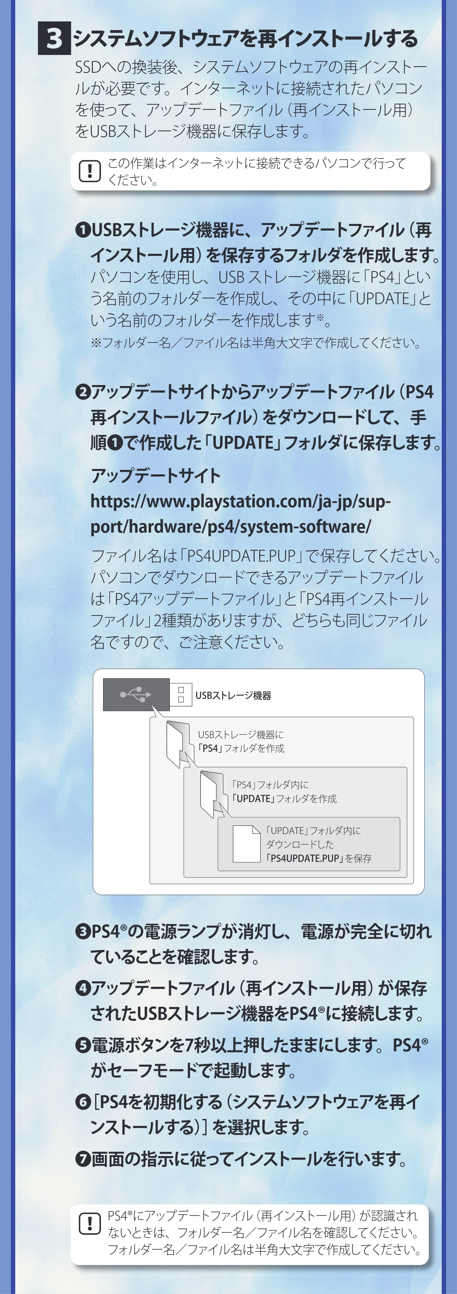 エレコム ESD-IB0240G / ESD-IB0480G / ESD-IB0960G PS4®用 内蔵SSD 換装マニュアル — 原本ページ — 7ページ