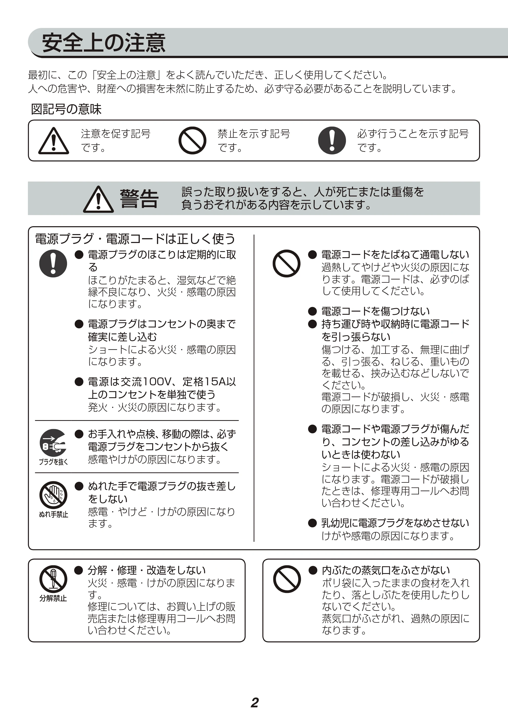 アイリスオーヤマ KRC-IE50 取扱説明書 — 原本ページ — 2ページ