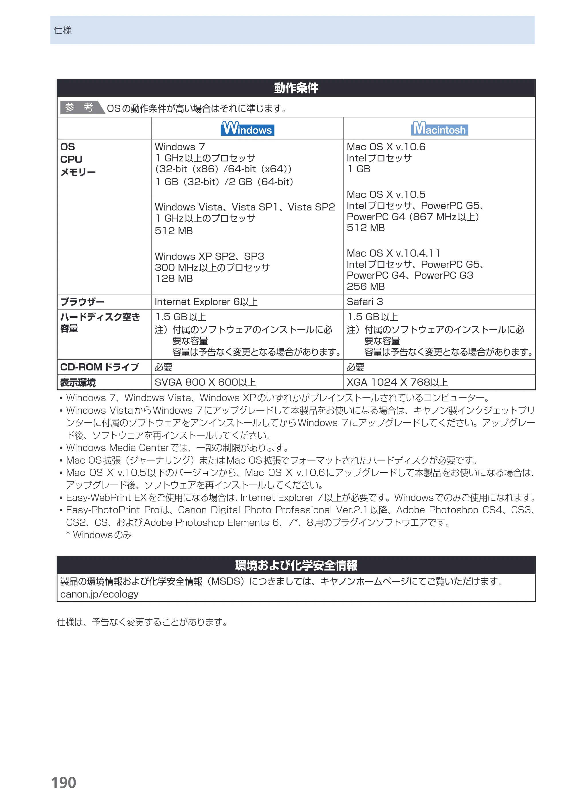 キヤノン PIXUS MG8130 らくらく操作ガイド （PDF形式／27.98Mバイト） — 原本ページ — 192ページ