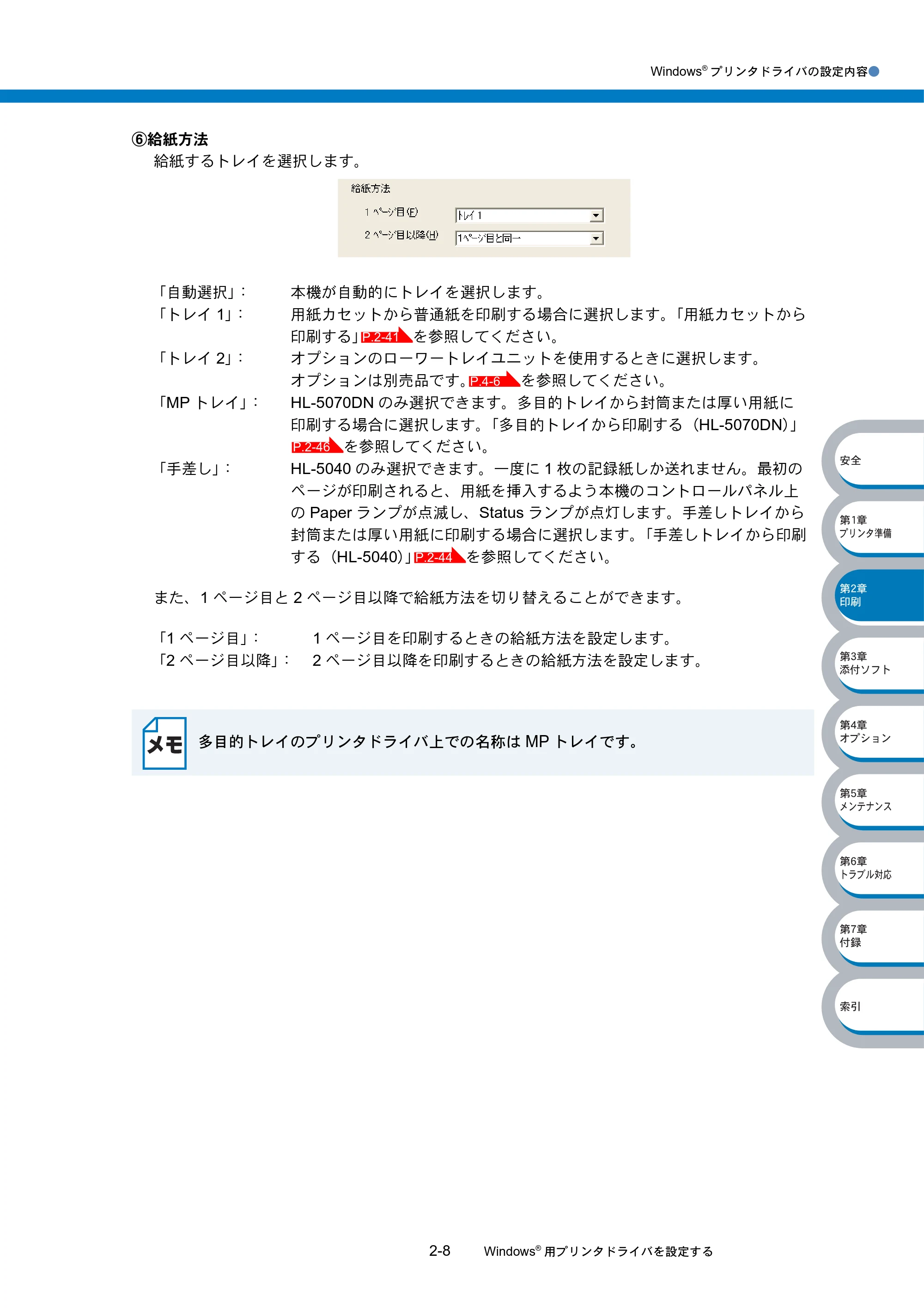 ブラザー HL-5040 / HL-5070DN 取扱説明書（本体） — 原本ページ — 44ページ